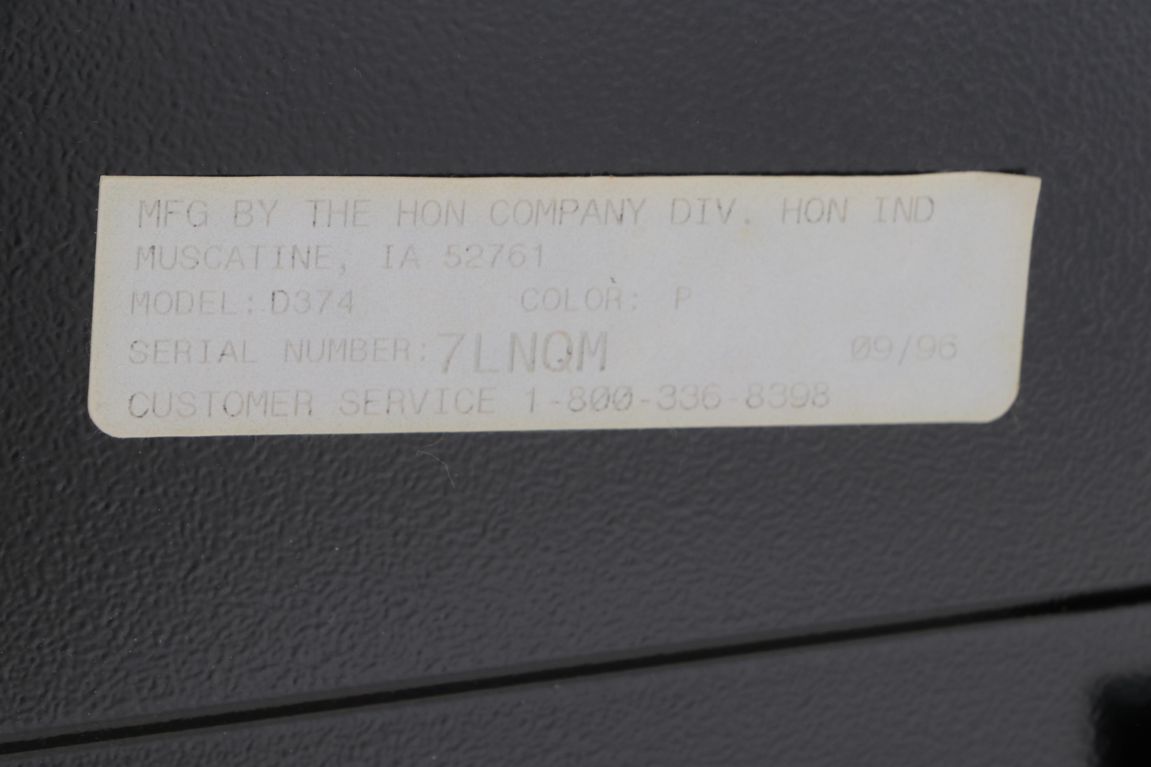 HON Black-Painted Steel Four-Drawer File Cabinet