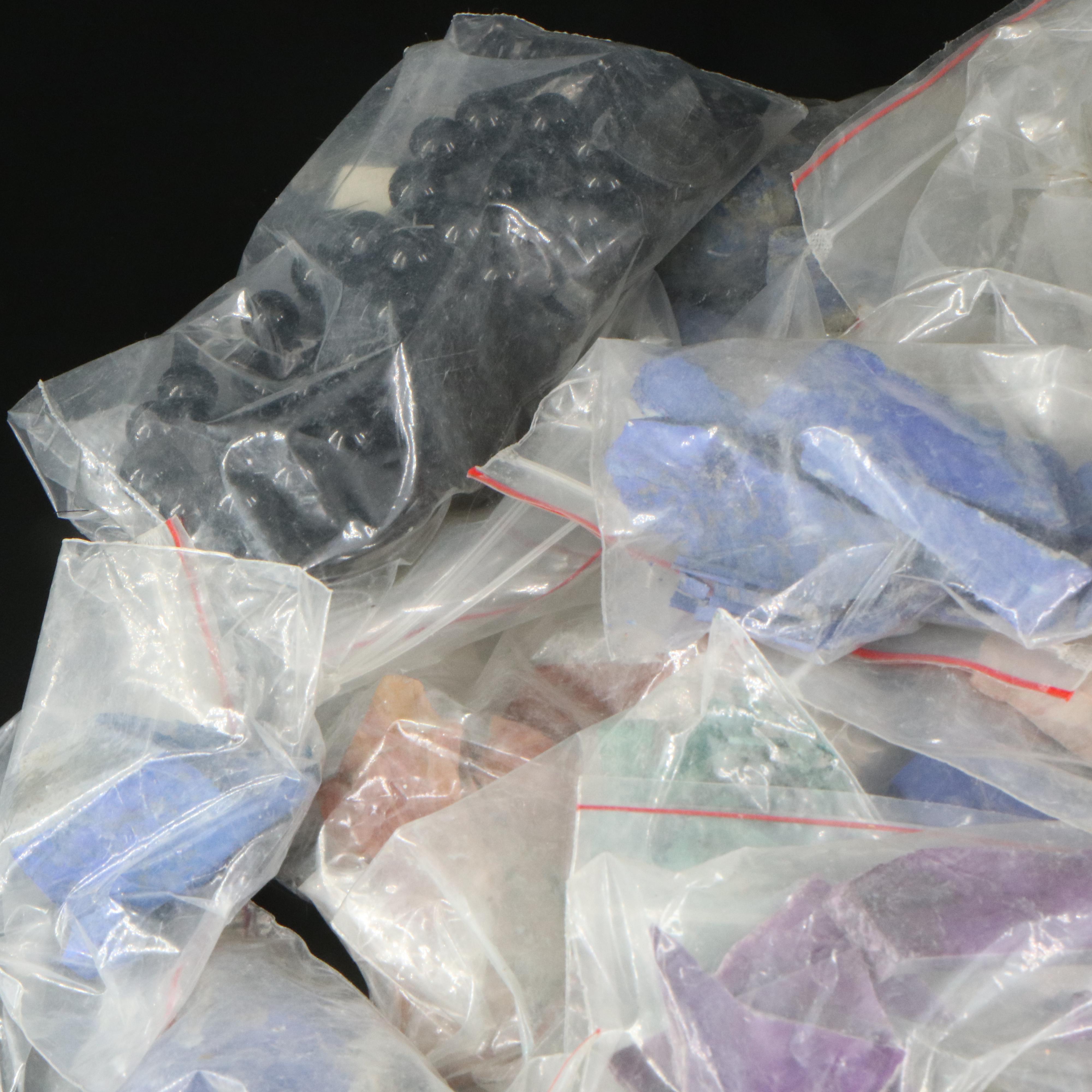 Loose Malachite. Agate and Lapis Lazuli