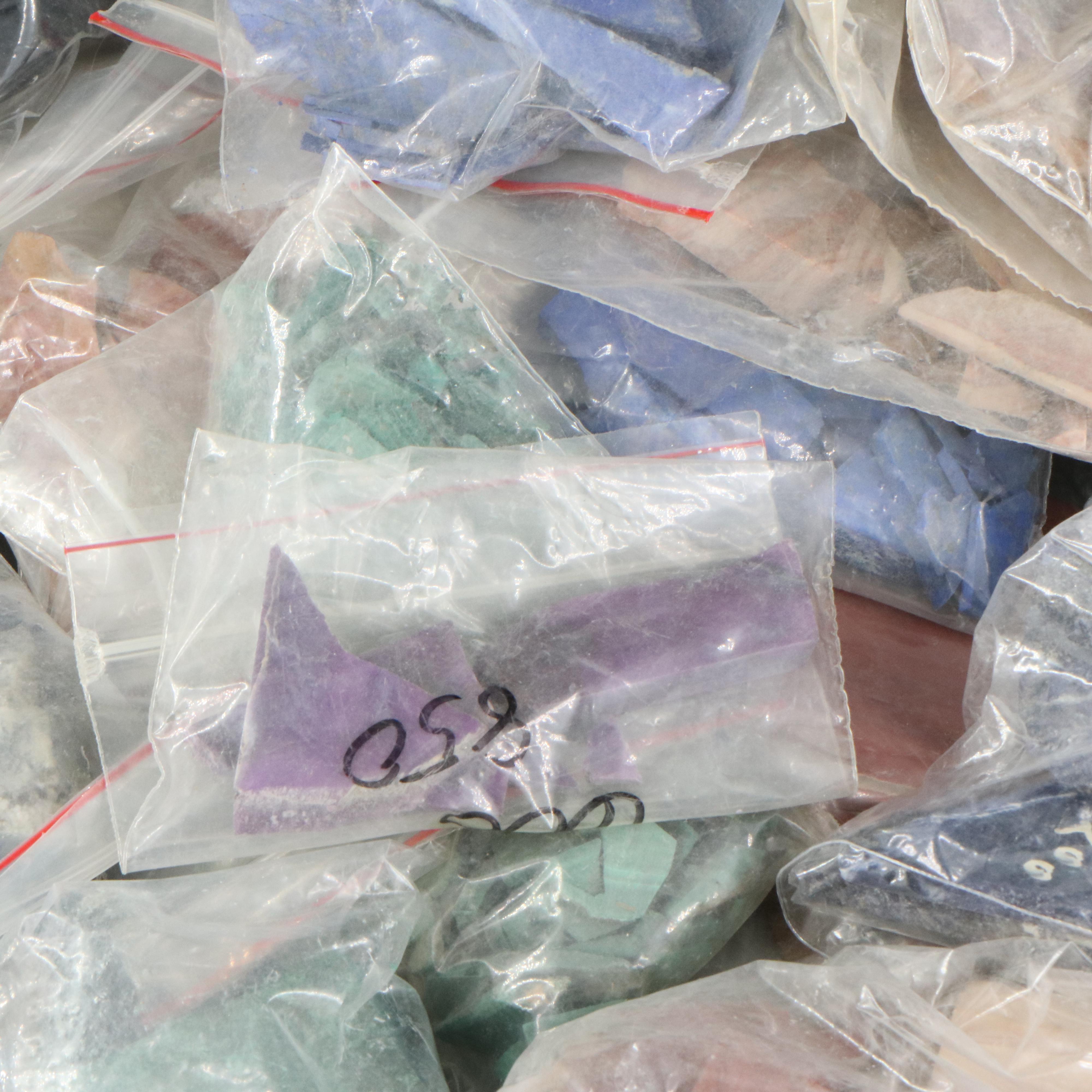 Loose Malachite. Agate and Lapis Lazuli