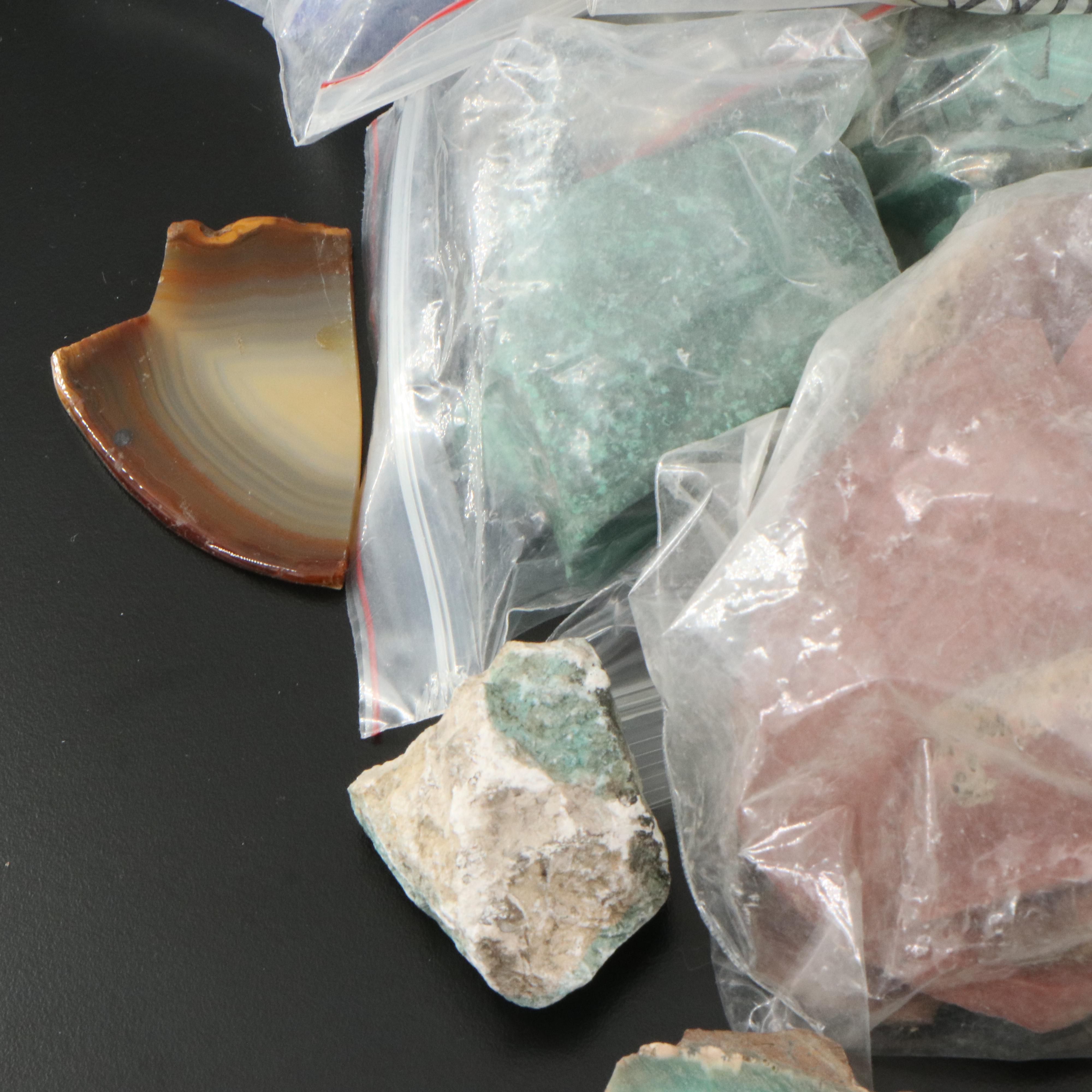 Loose Malachite. Agate and Lapis Lazuli