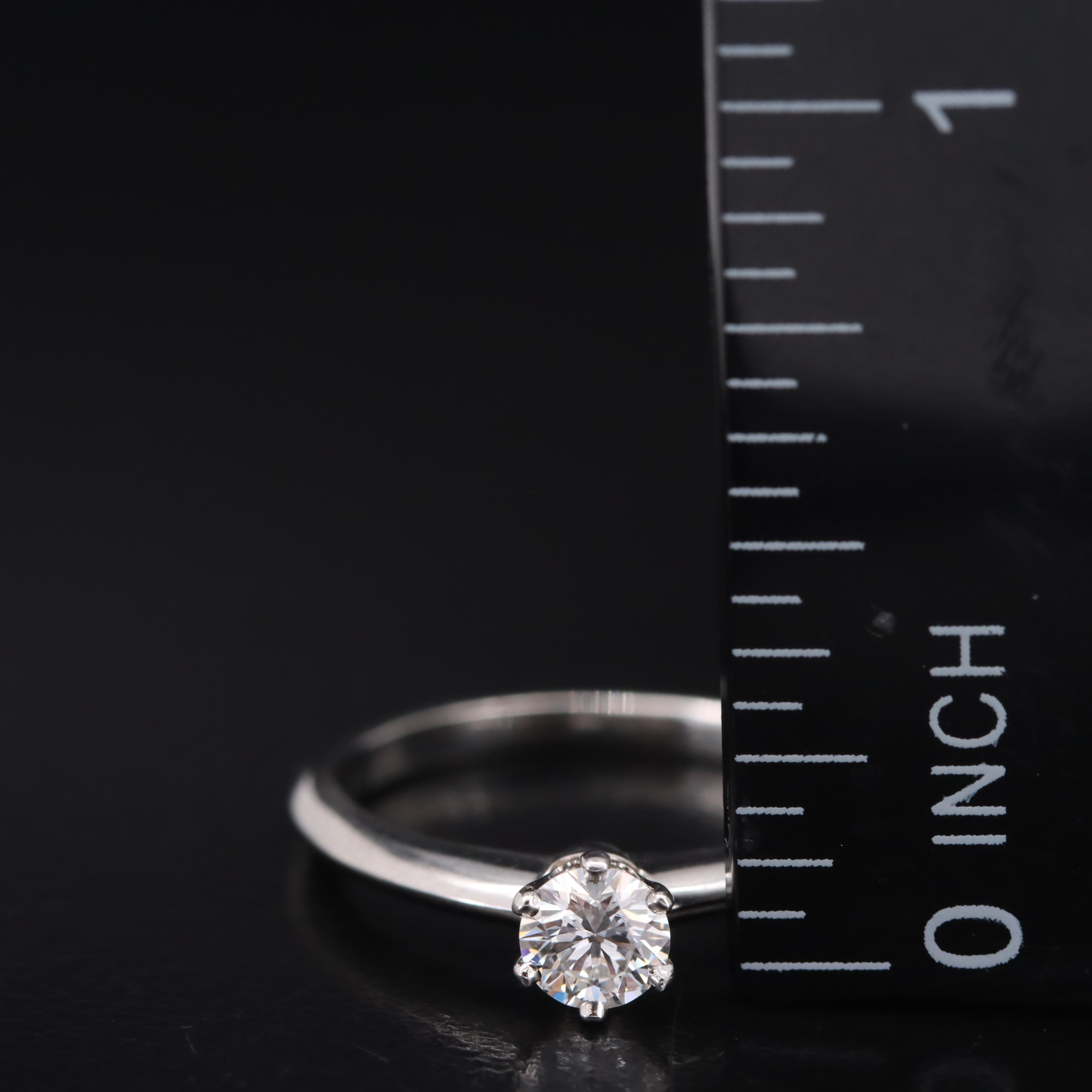 Tiffany & Co. Platinum 0.28 CT Diamond Solitaire Knife-Edge Ring