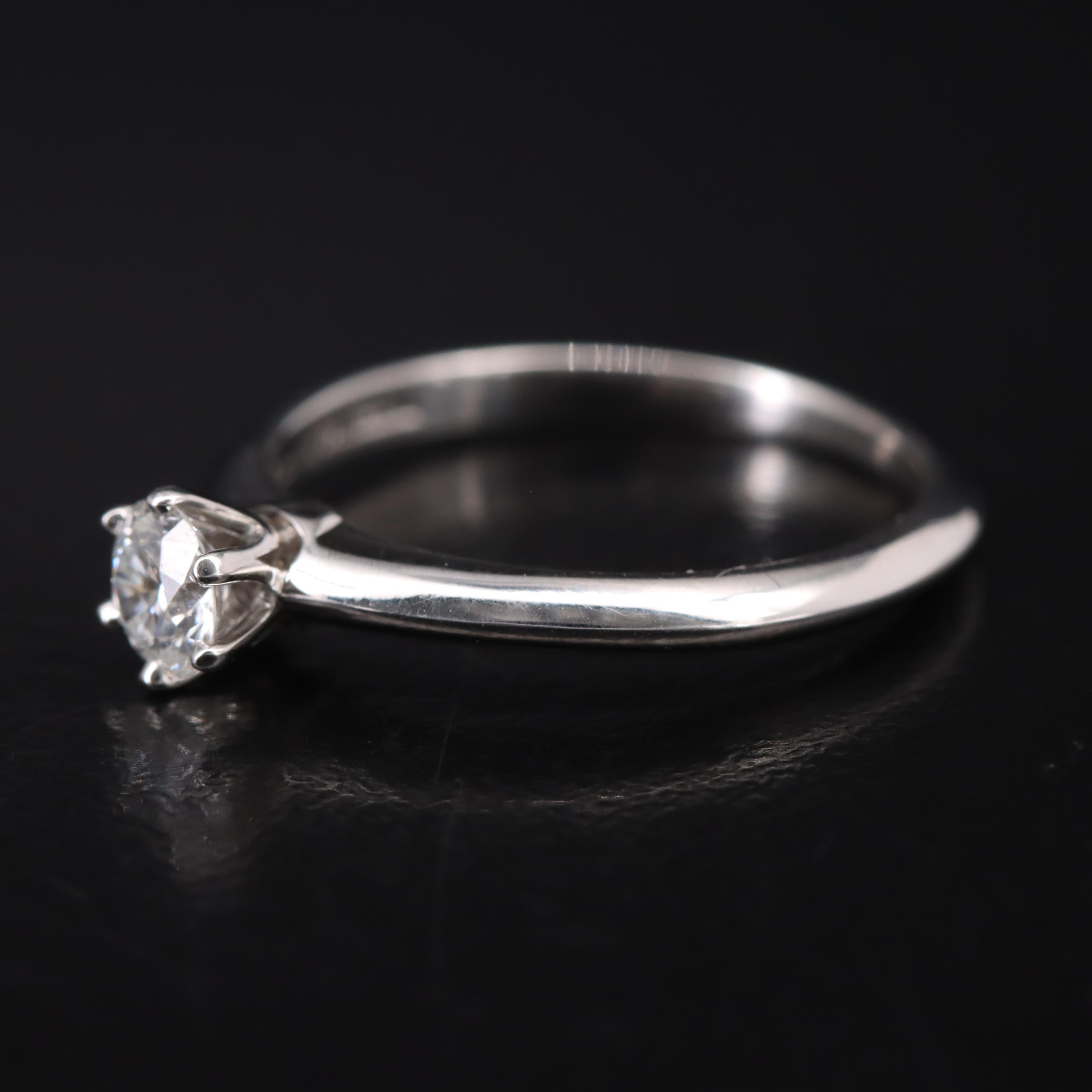 Tiffany & Co. Platinum 0.28 CT Diamond Solitaire Knife-Edge Ring