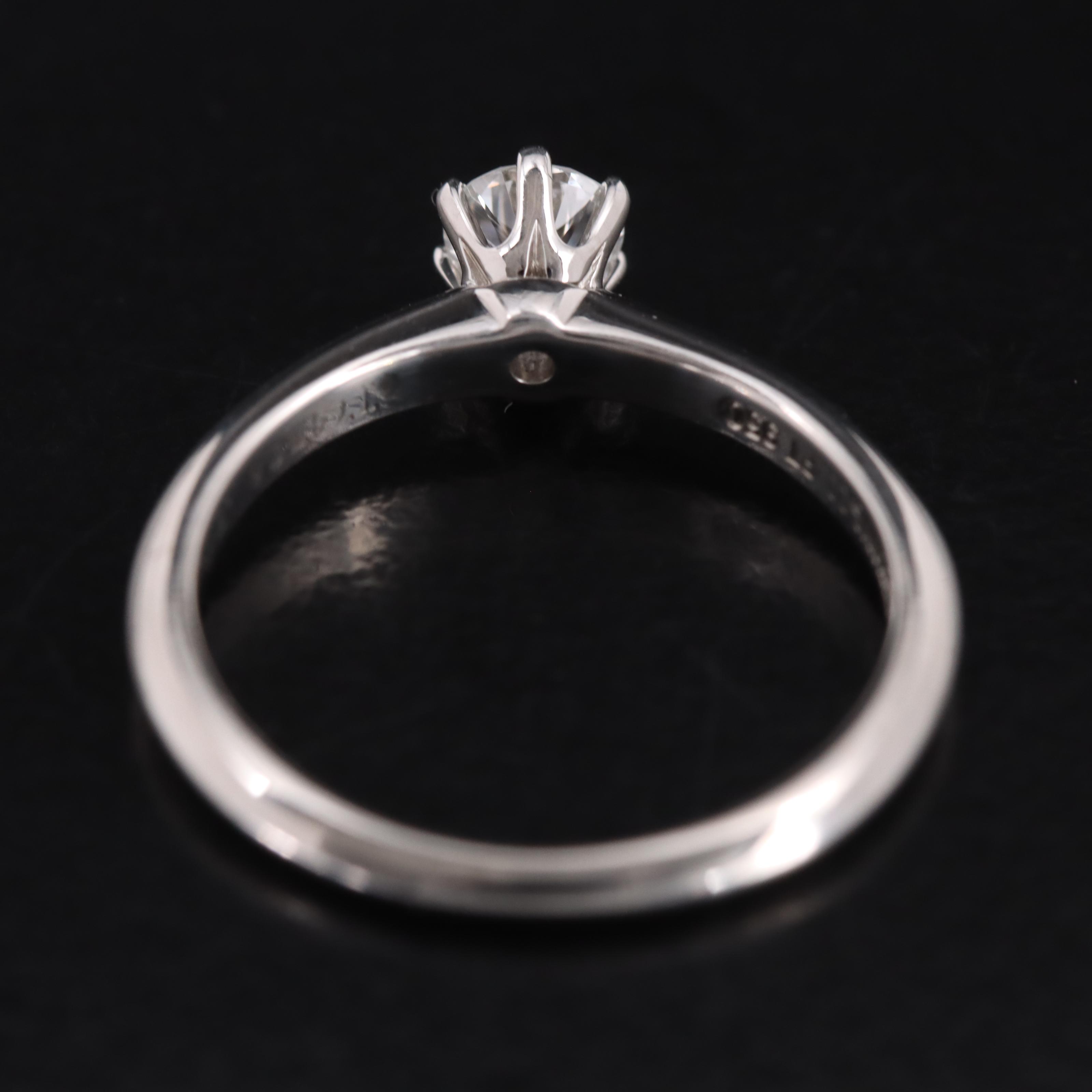 Tiffany & Co. Platinum 0.28 CT Diamond Solitaire Knife-Edge Ring