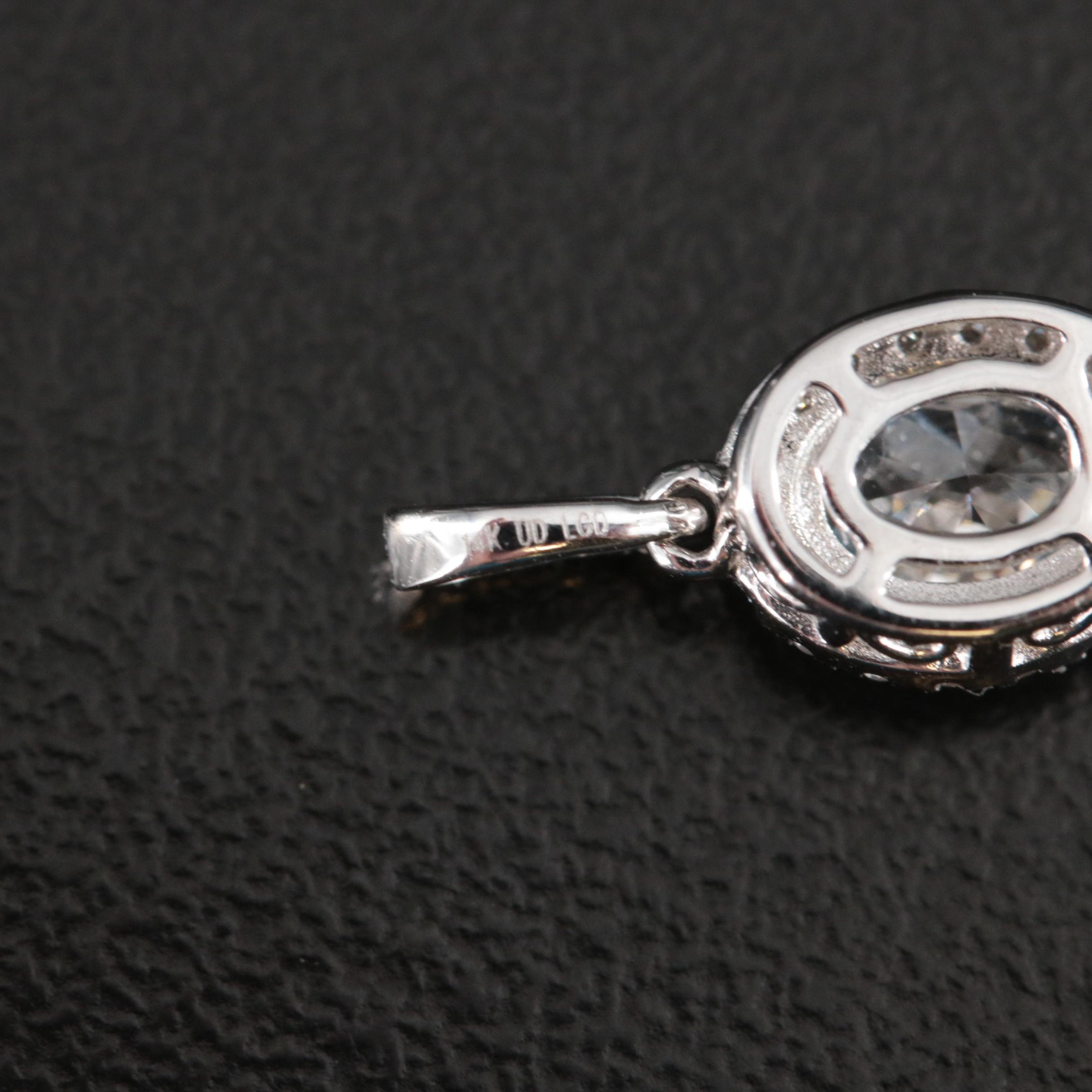 14K 0.63 CTW Lab Grown Halo Pendant