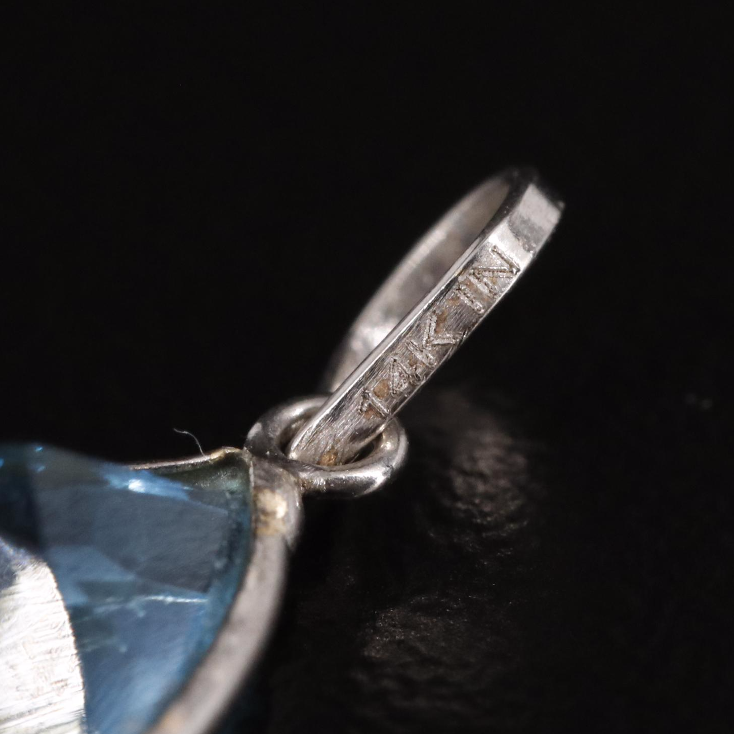 14K Swiss Blue Topaz Pendant