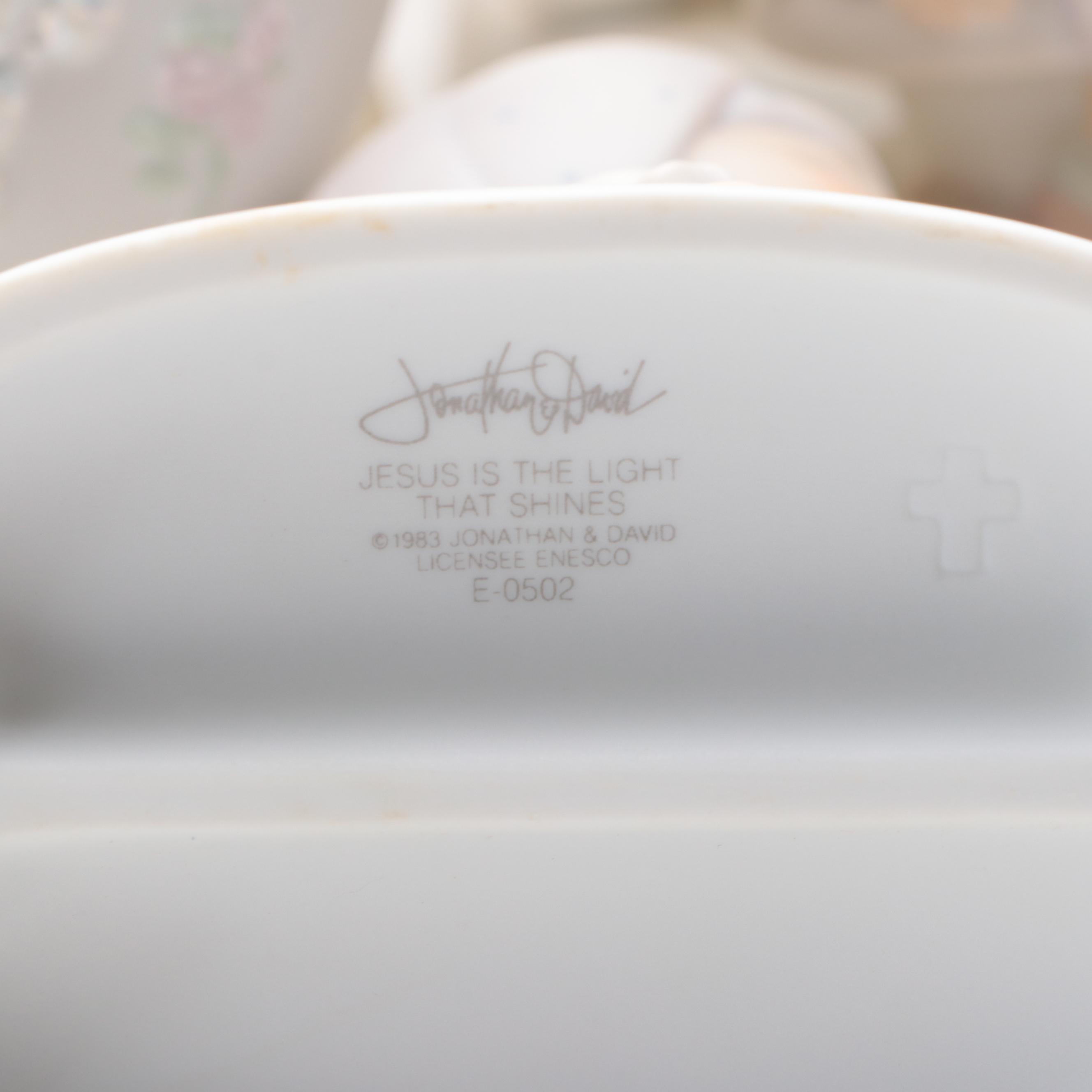 Precious Moment Porcelain Figurines Including "Peace on Earth," and More