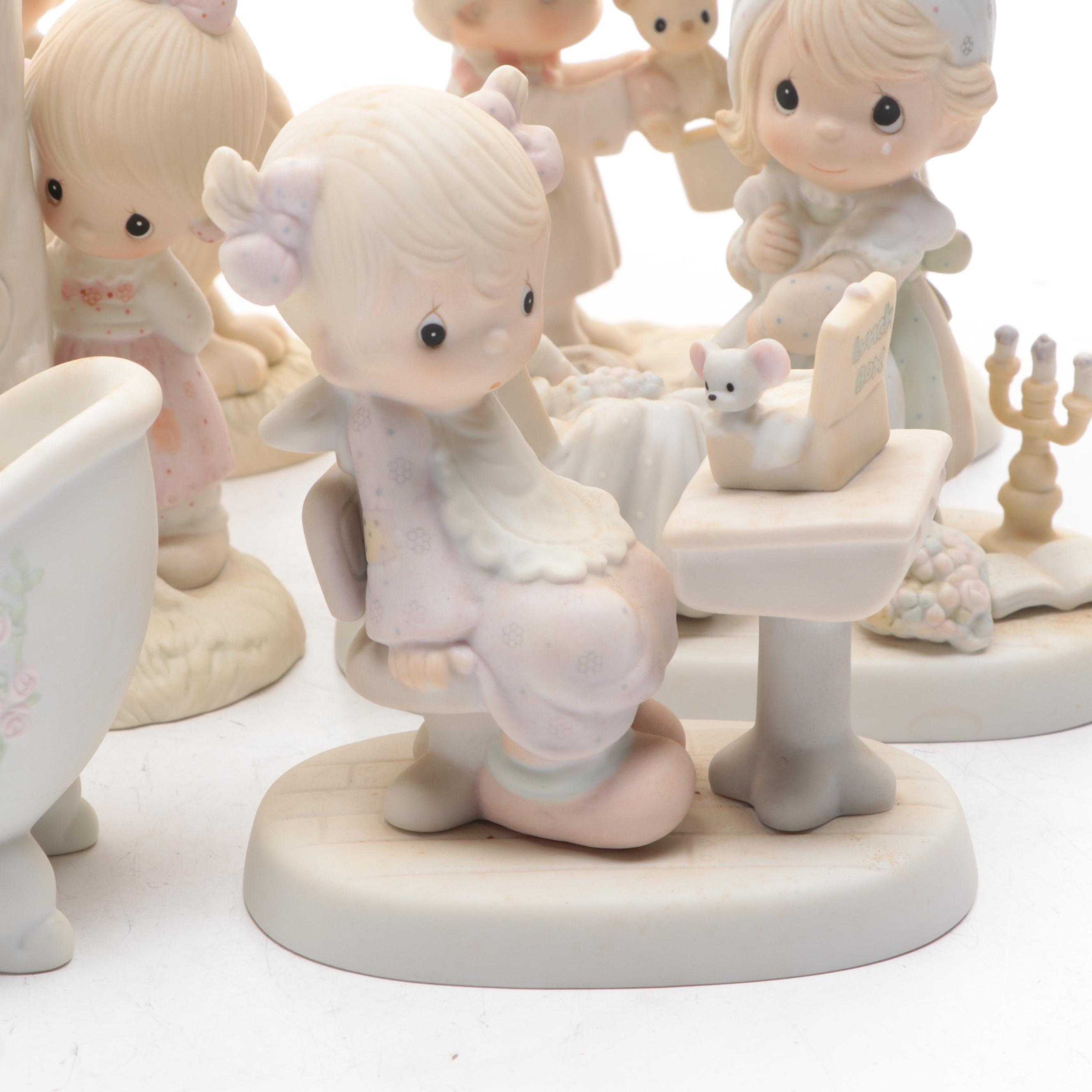 Precious Moment Porcelain Figurines Including "Peace on Earth," and More