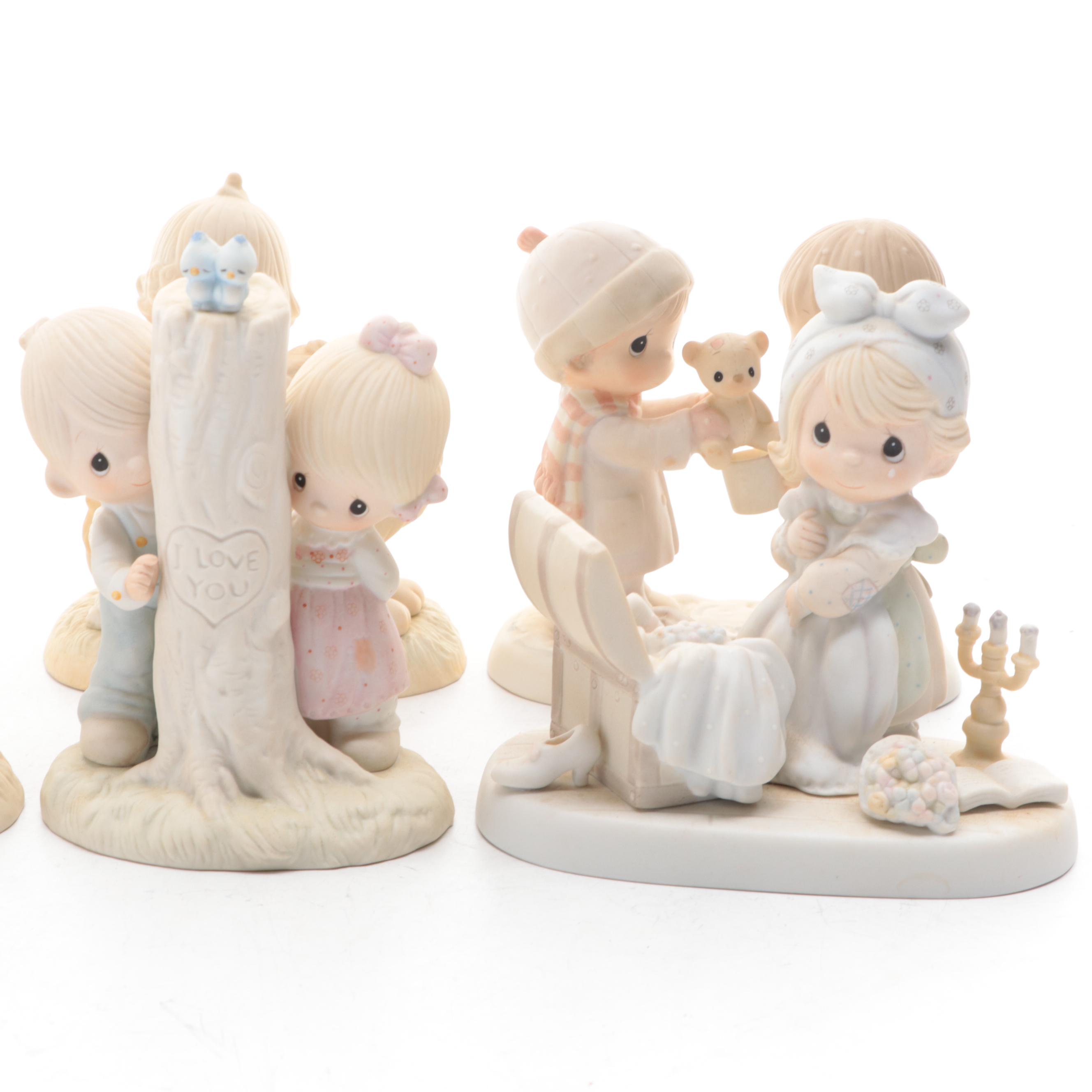 Precious Moment Porcelain Figurines Including "Peace on Earth," and More