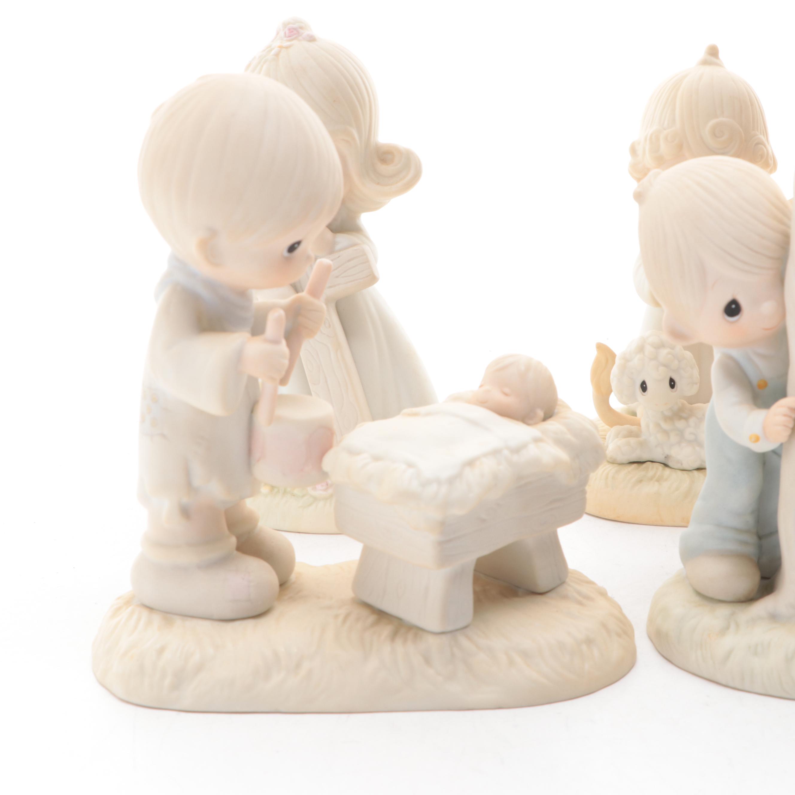 Precious Moment Porcelain Figurines Including "Peace on Earth," and More