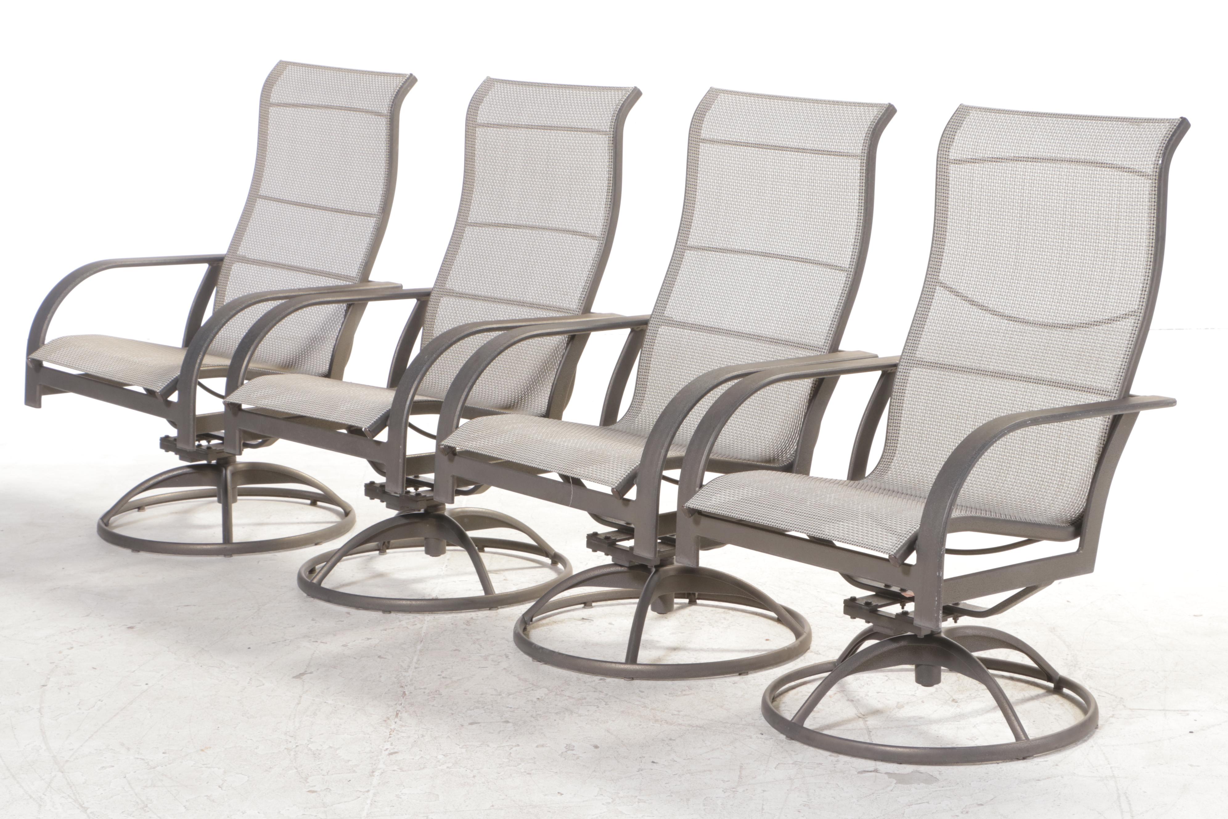 Four Winston Powder-Coated Aluminum Patio Swivel-Rockers