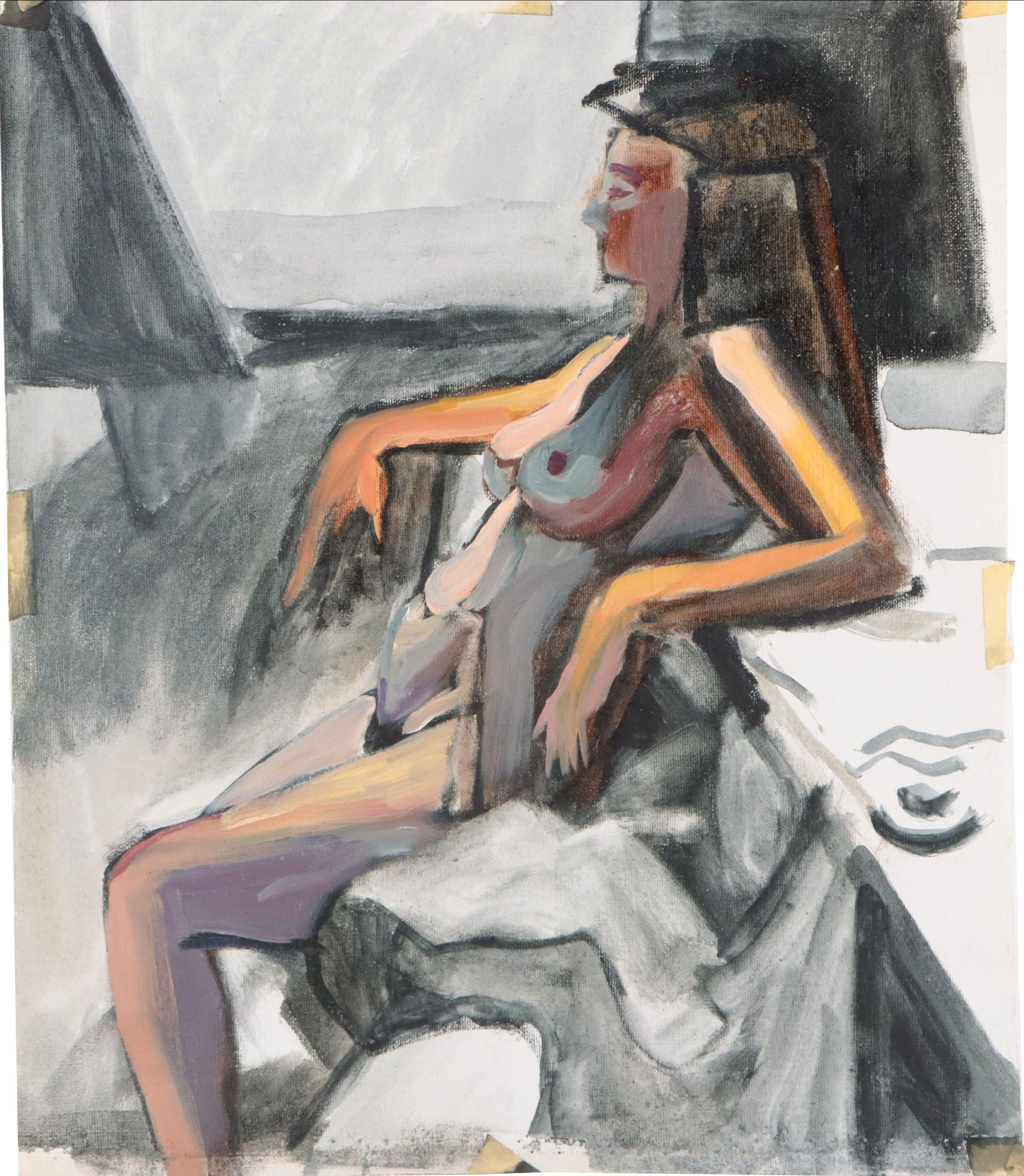 Katrina Halter Oil Painting of Seated Nude Figure