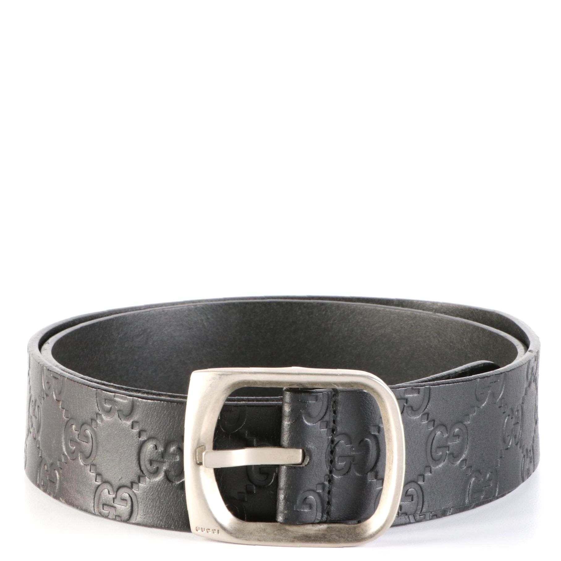 Gucci GG Embossed Leather Belt