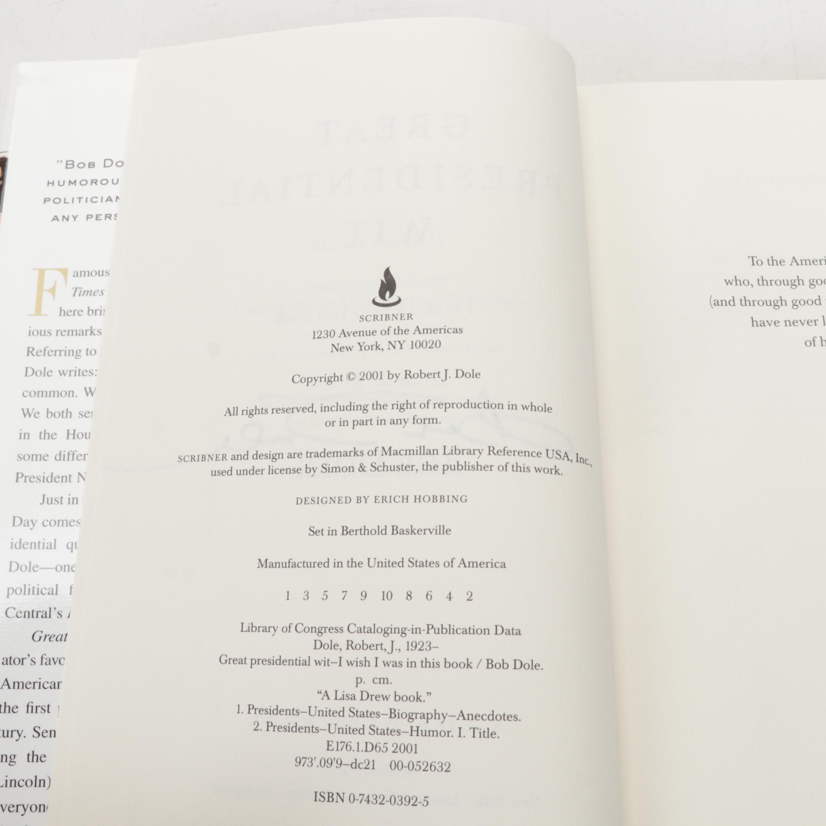 Signed American Political Books Including "Turning Point" by Jimmy Carter