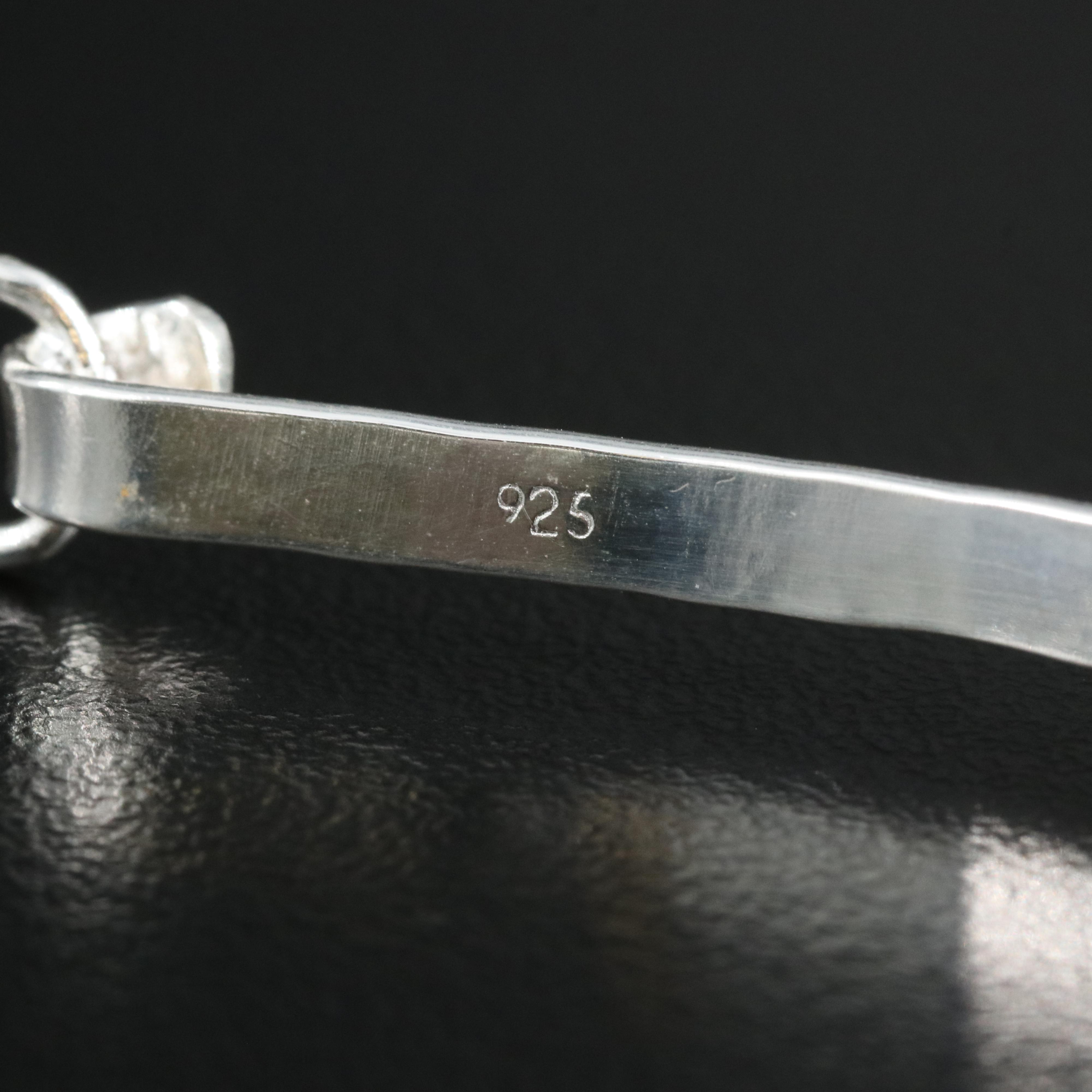 Sterling Faux Turquoise and Gemstone Rose Pendant Necklace