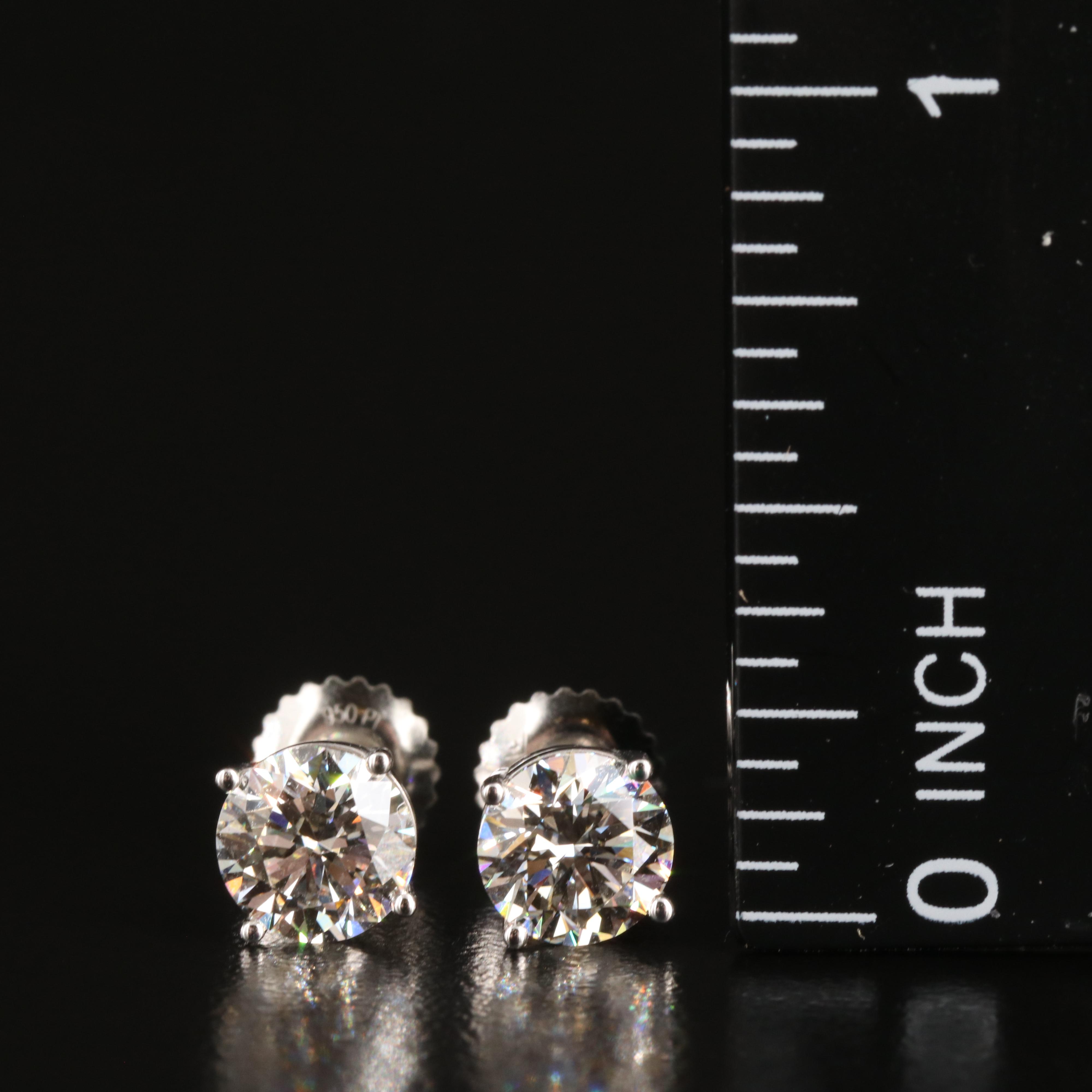 Platinum 1.67 CTW Lab Grown Diamond Stud Earrings