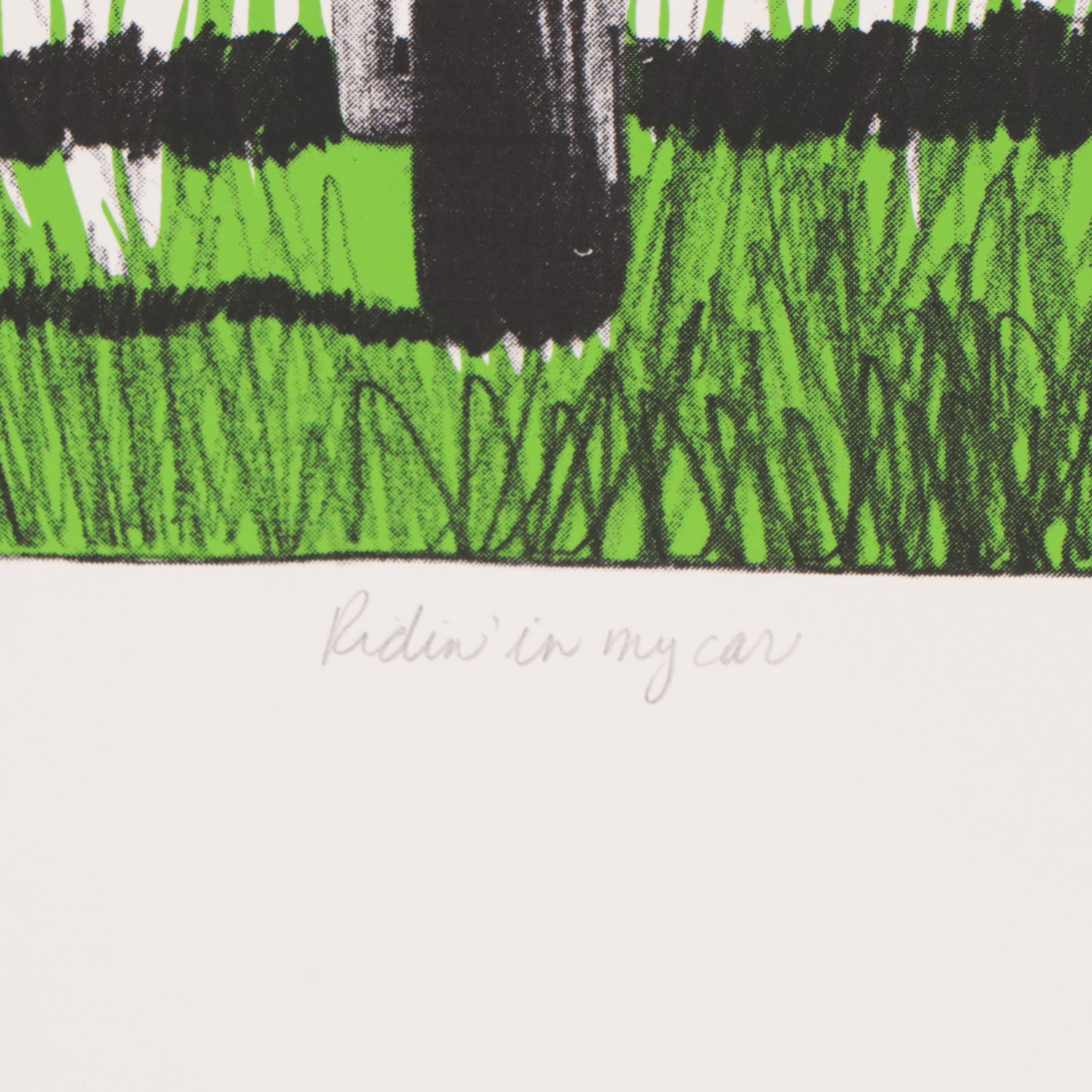 Joyce Arons Modernist Serigraph "Ridin' in My Car"