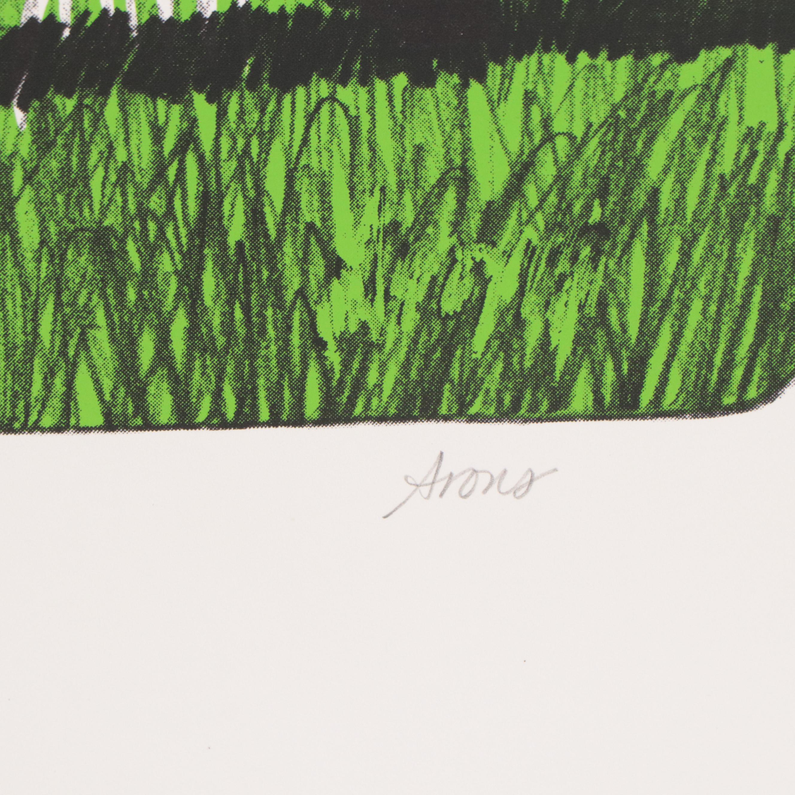 Joyce Arons Modernist Serigraph "Ridin' in My Car"