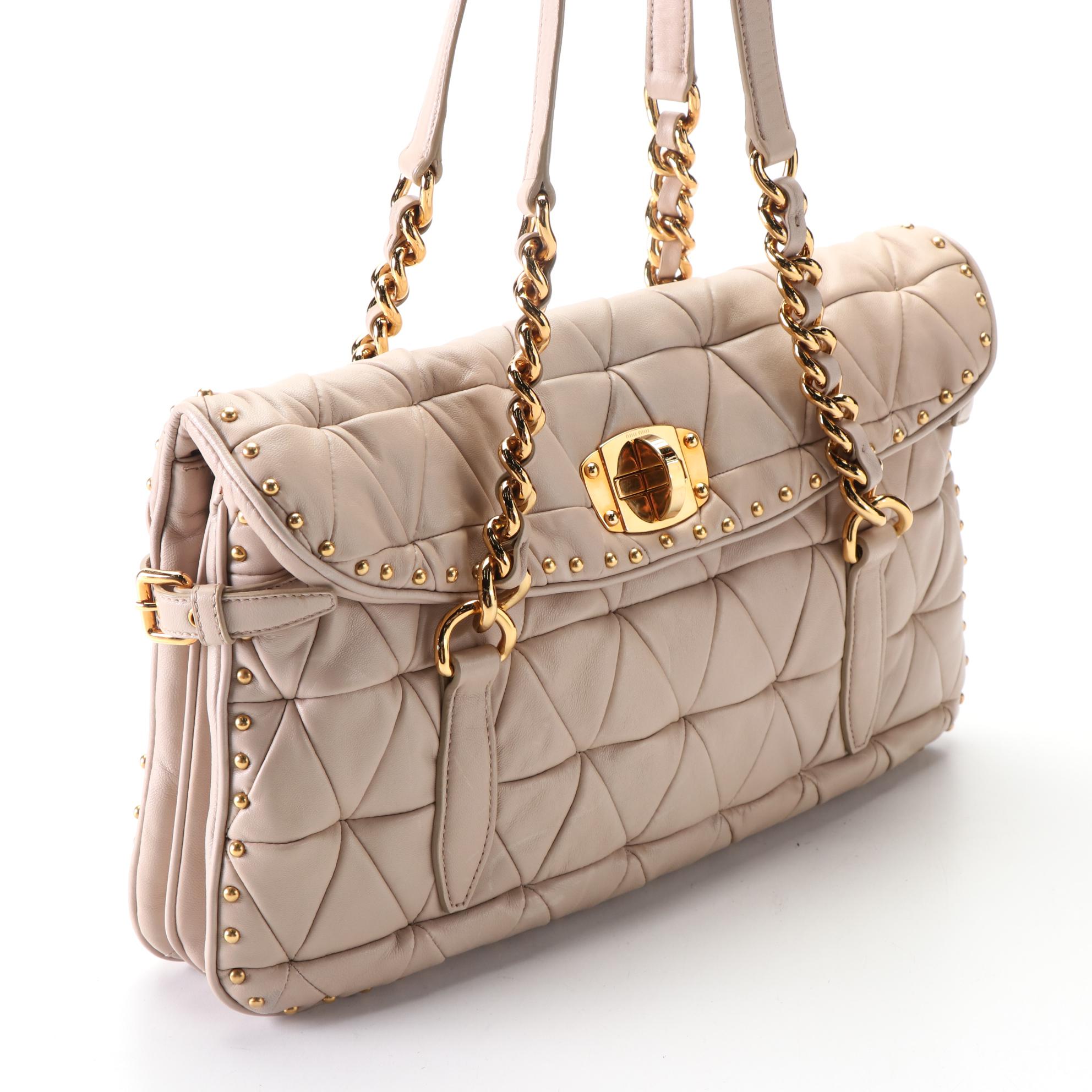 Miu Miu Shopping Pattina Handbag in Quilted Nappa Leather
