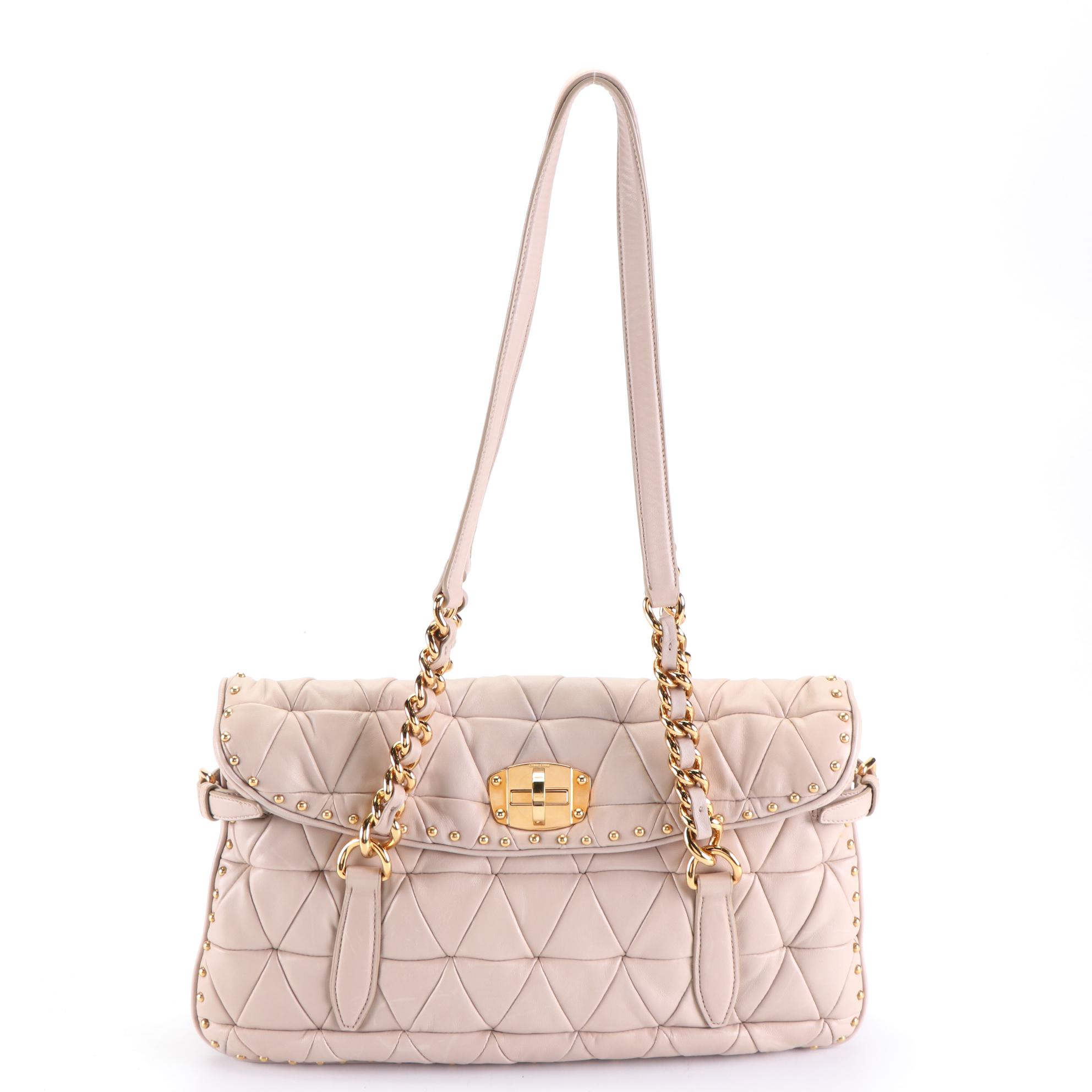 Miu Miu Shopping Pattina Handbag in Quilted Nappa Leather