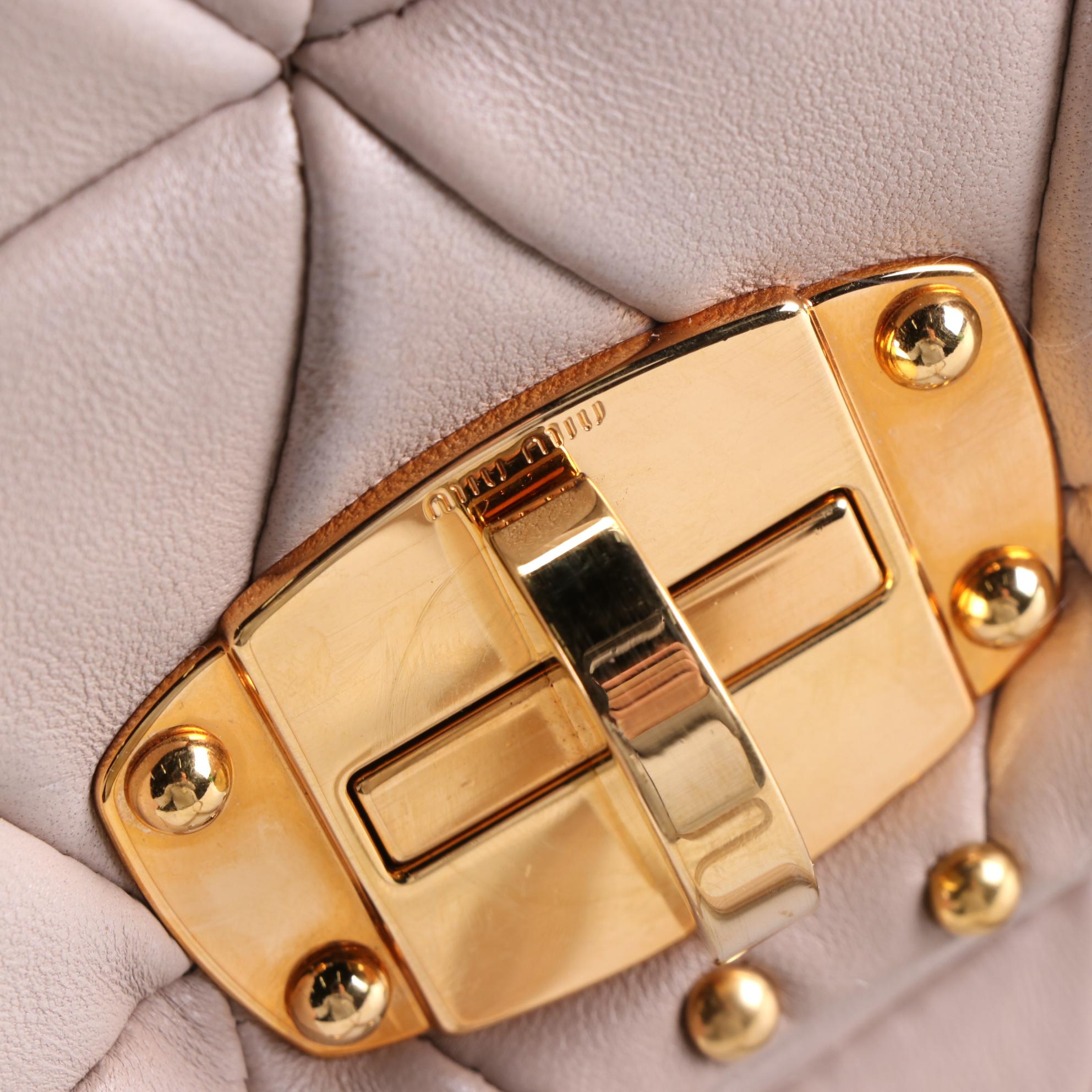 Miu Miu Shopping Pattina Handbag in Quilted Nappa Leather