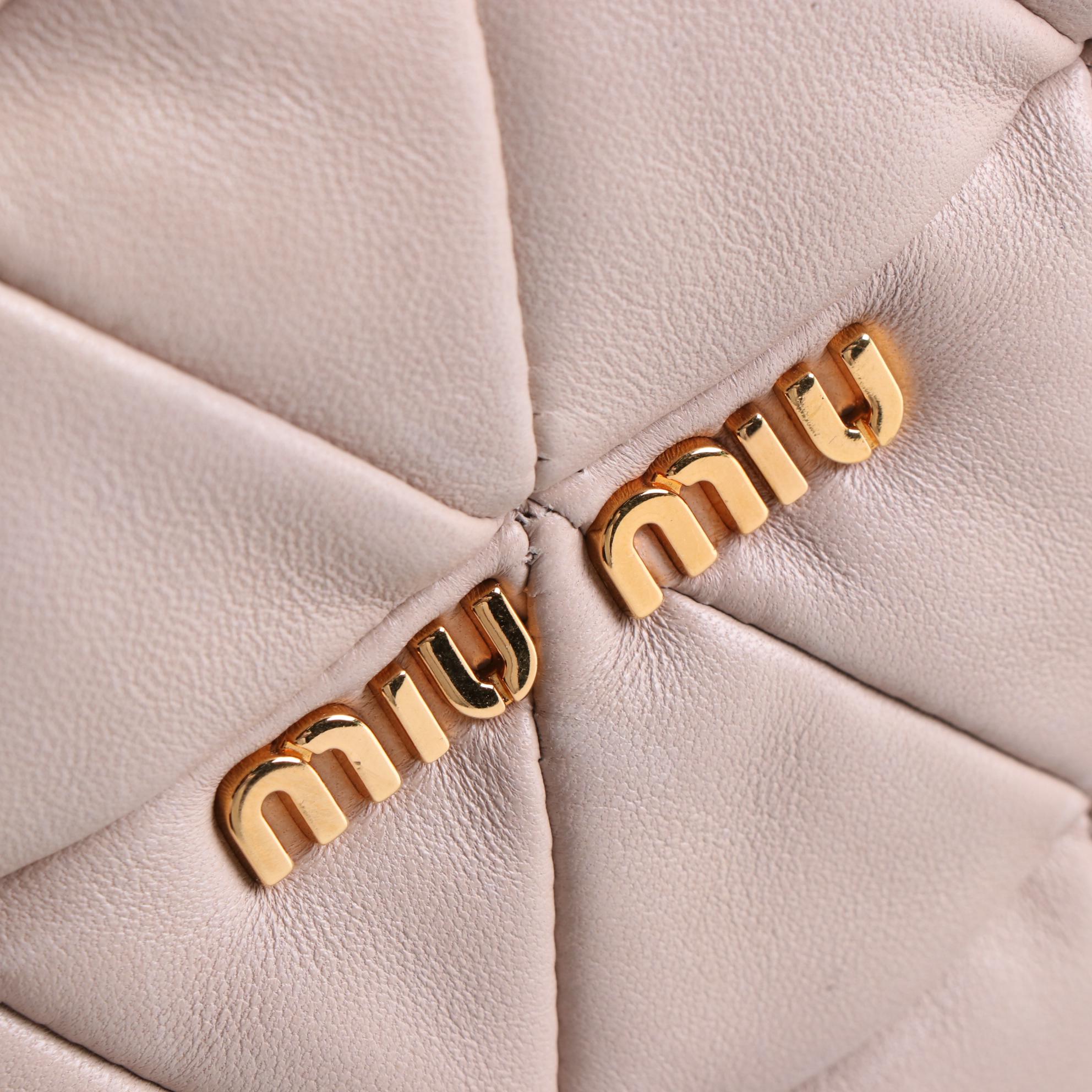 Miu Miu Shopping Pattina Handbag in Quilted Nappa Leather