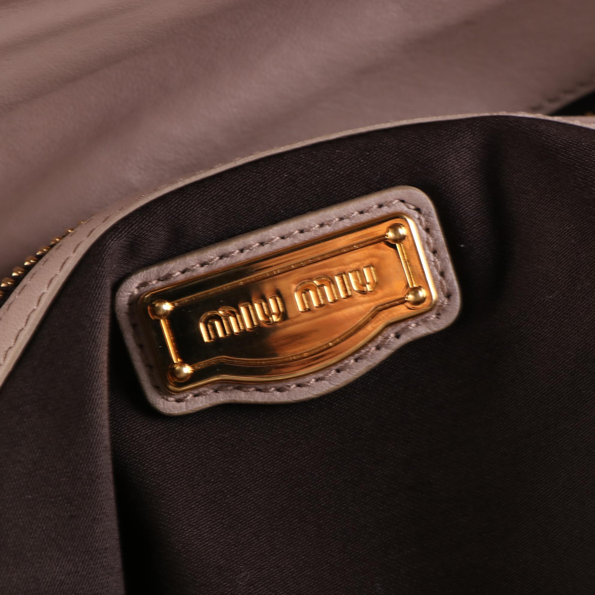 Miu Miu Shopping Pattina Handbag in Quilted Nappa Leather