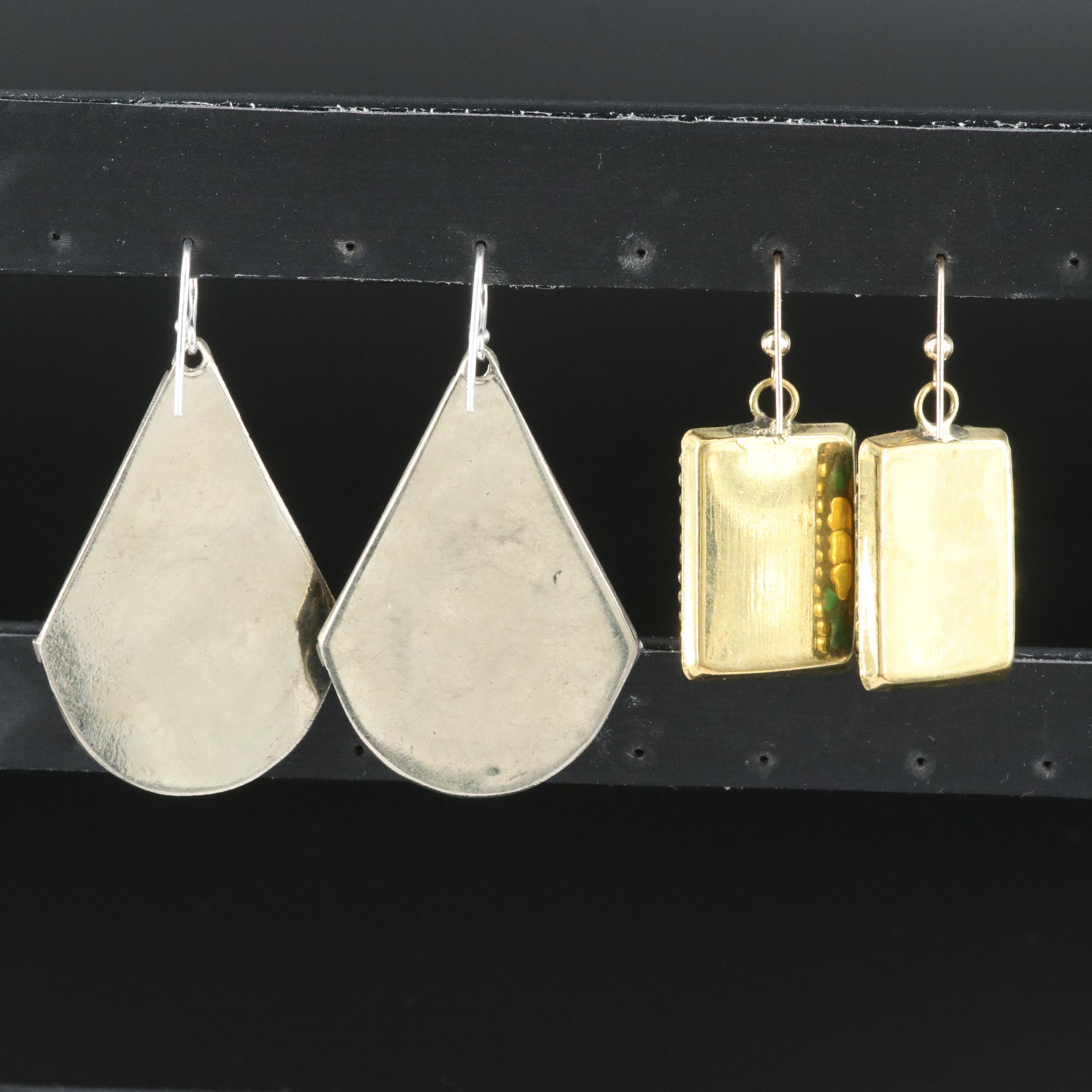 Floral and Indian Style Multi-Gem Earrings