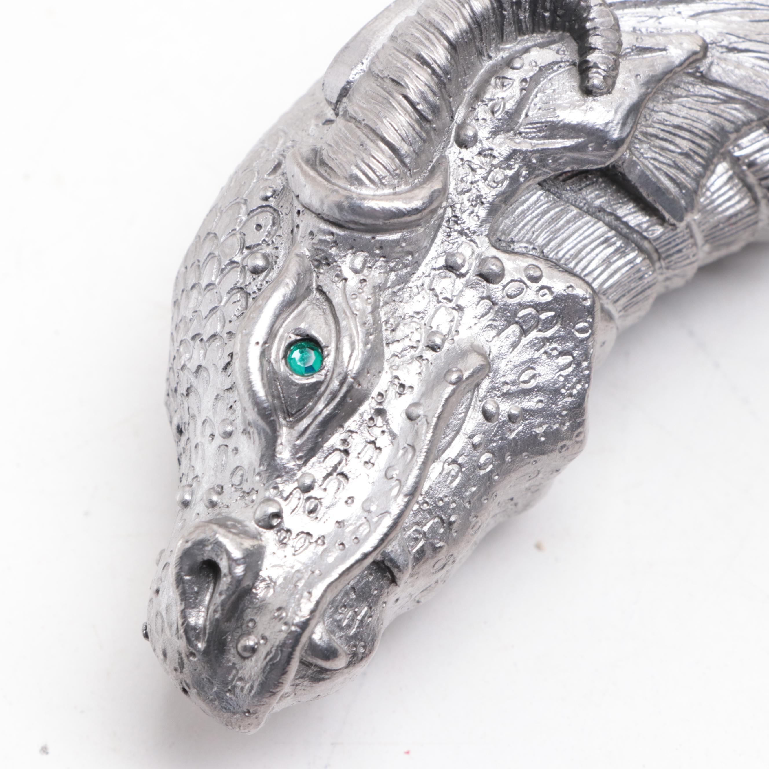 Michael A. Ricker Limited Edition Cast Pewter Dragon Head Knife in Display Case