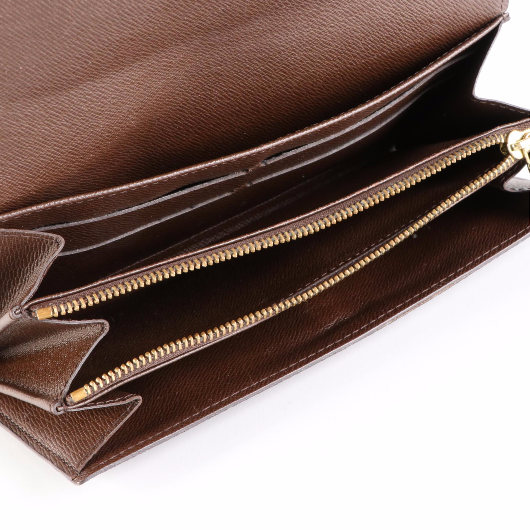 Louis Vuitton Sarah Wallet in Damier Ebene Canvas and Leather