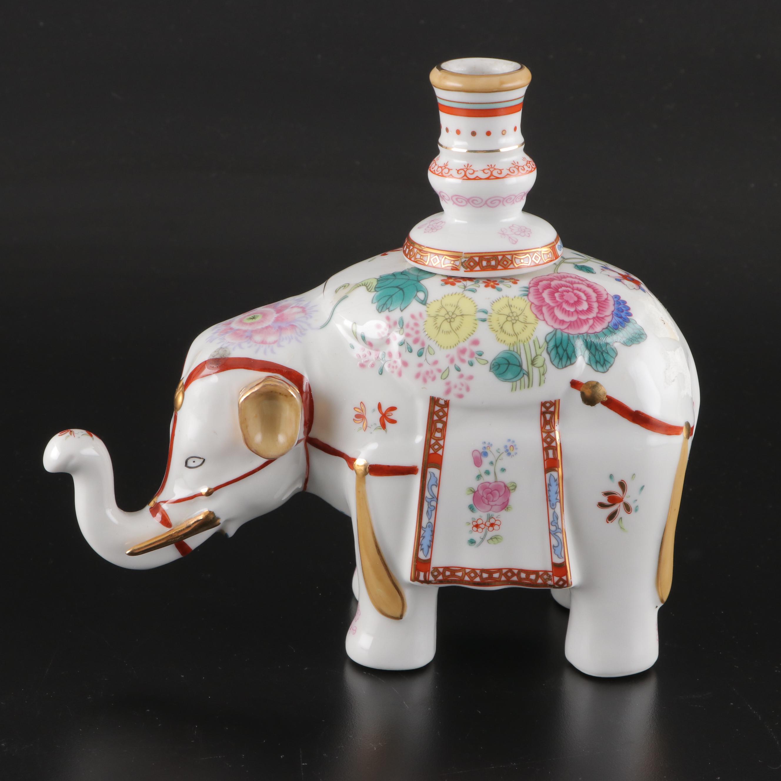 Andrea by Sadek and Chelsea House Shell Dishes with Elephant Candlestick