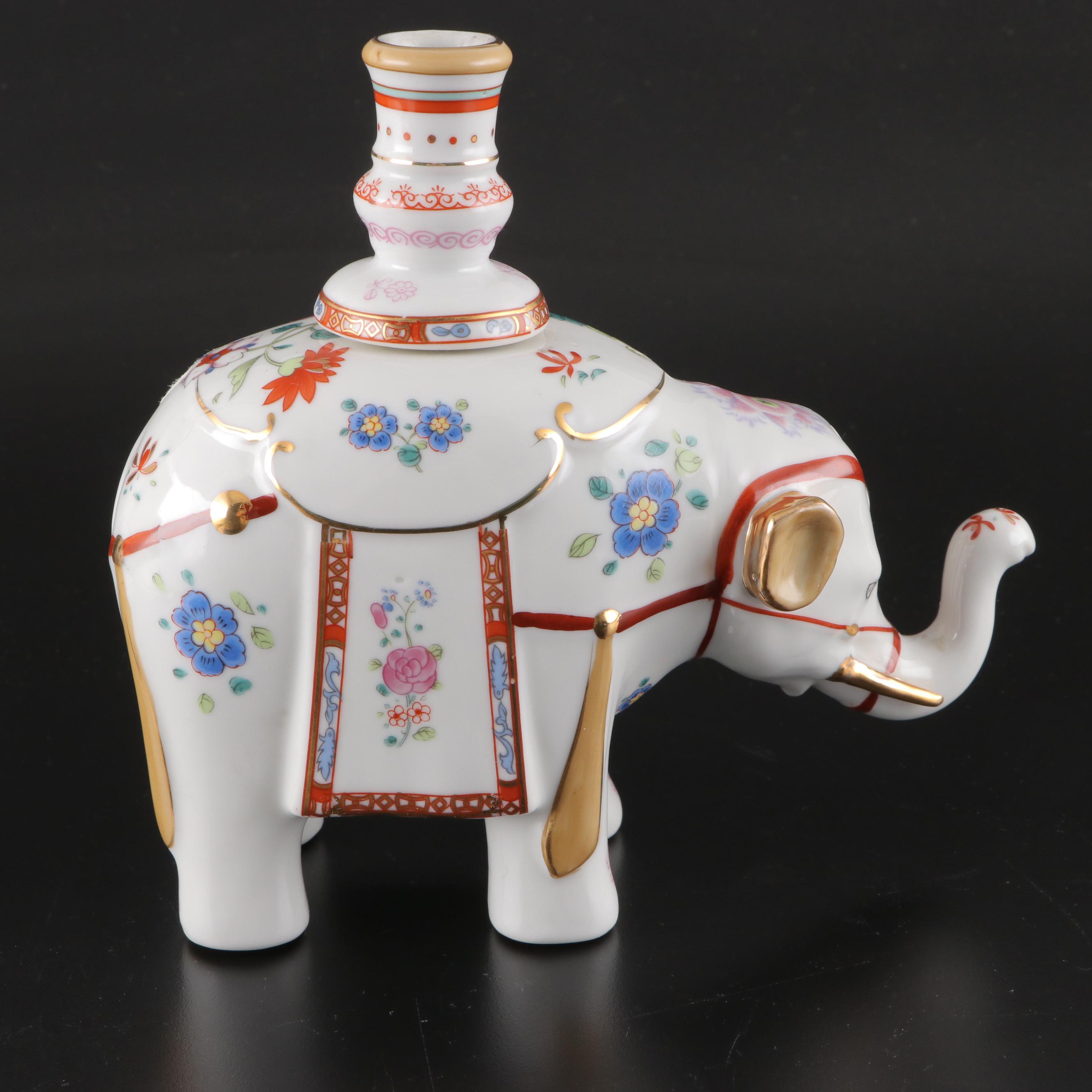 Andrea by Sadek and Chelsea House Shell Dishes with Elephant Candlestick