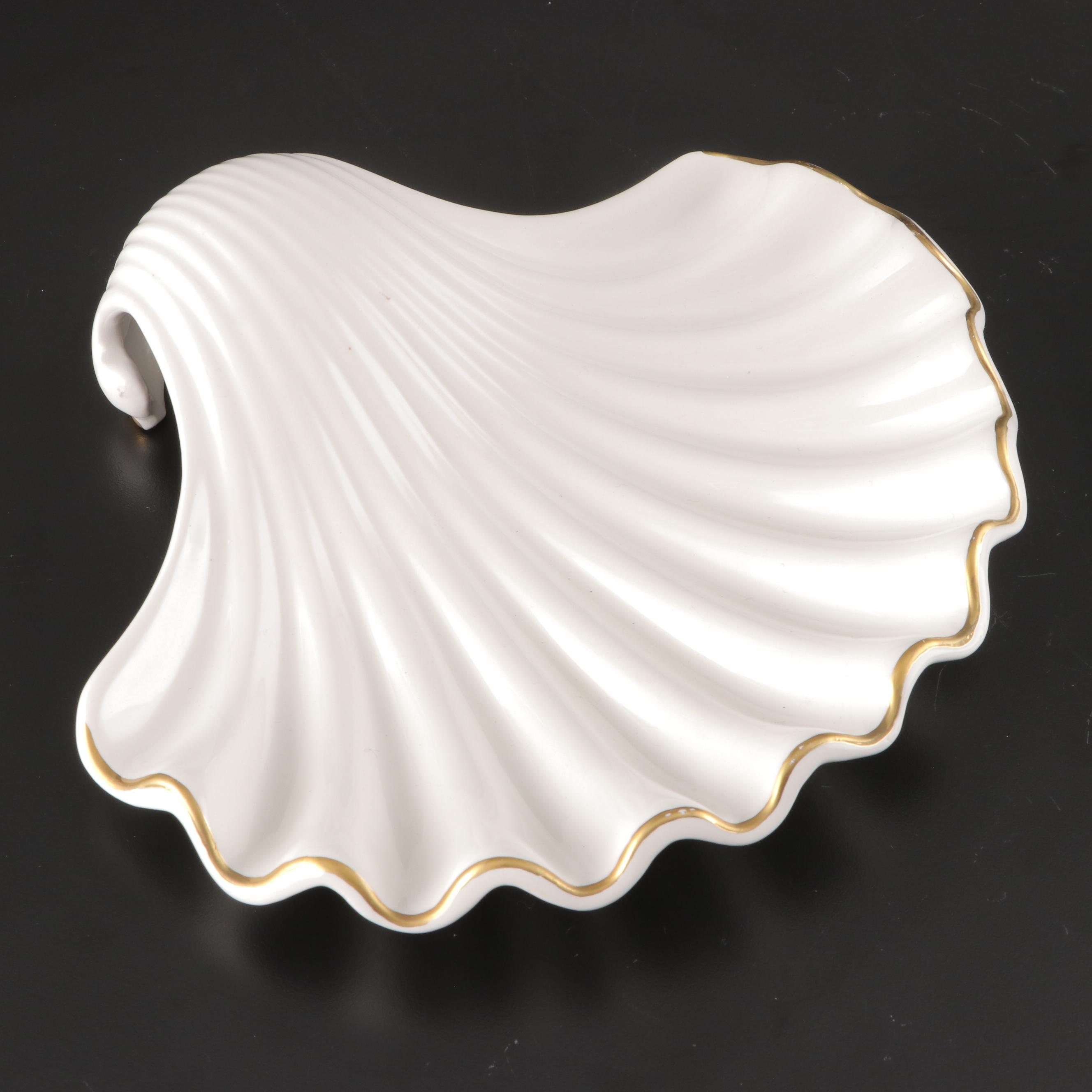 Andrea by Sadek and Chelsea House Shell Dishes with Elephant Candlestick