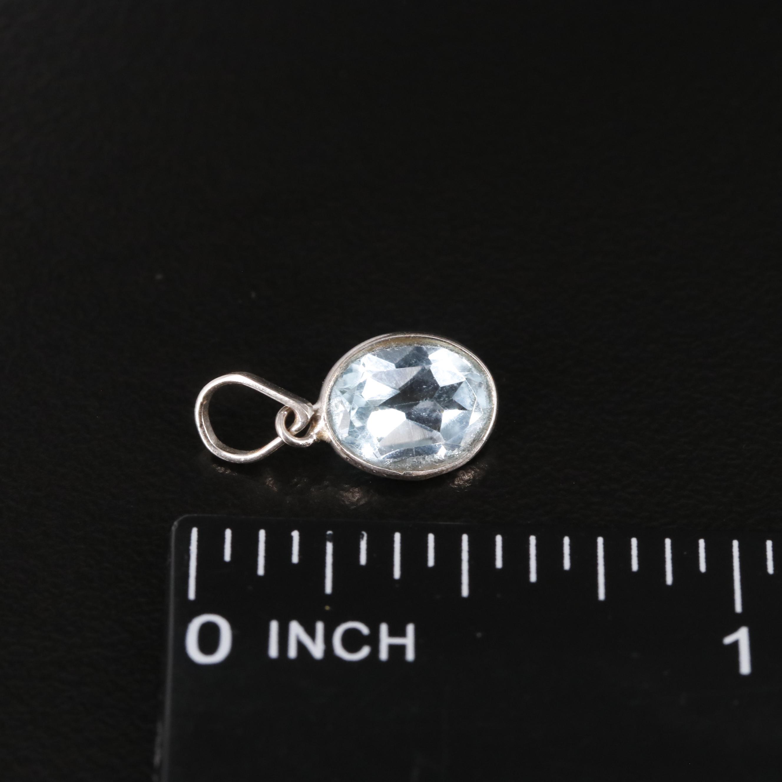 14K Blue Topaz Pendant