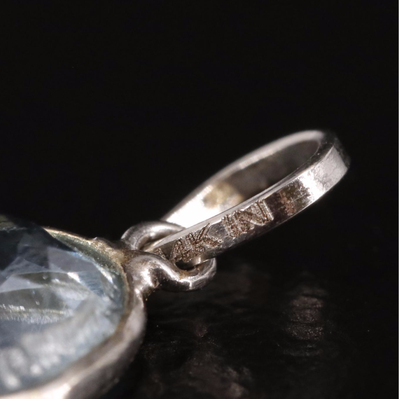 14K Blue Topaz Pendant