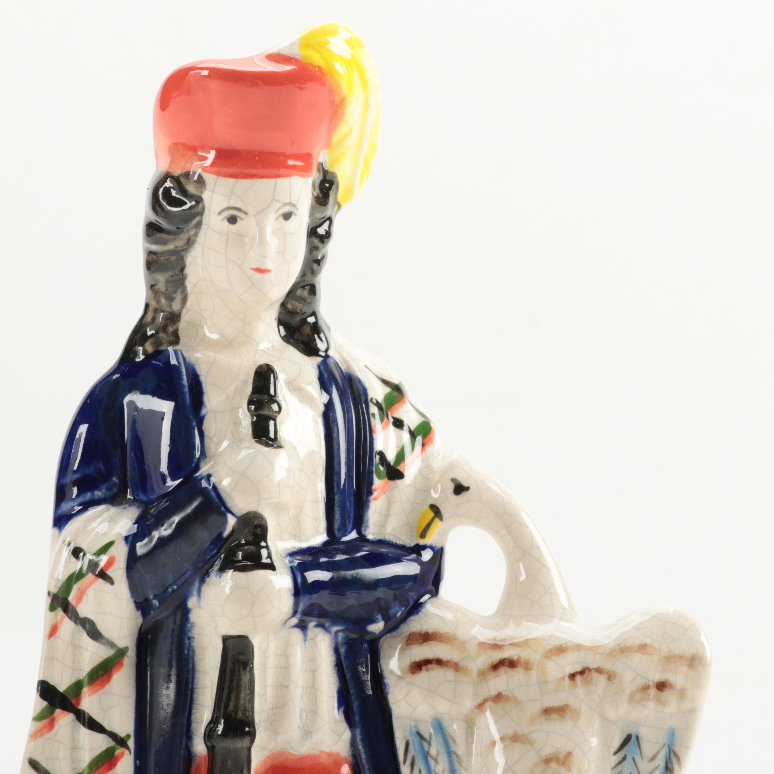 Staffordshire Flat Back Figurine, Mid-20th Century
