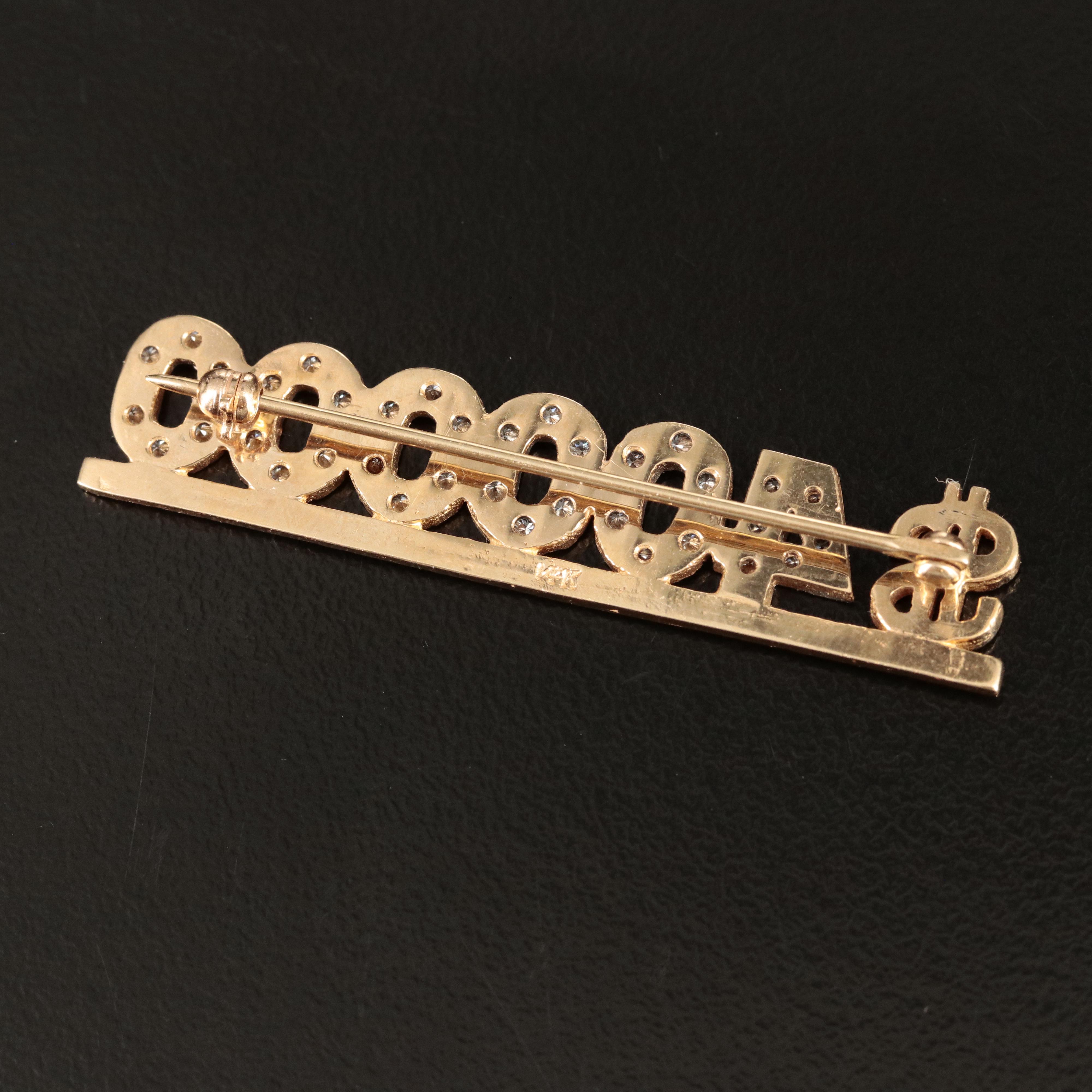 14K 0.36 CTW Diamond "$400,000" Commemorative Brooch