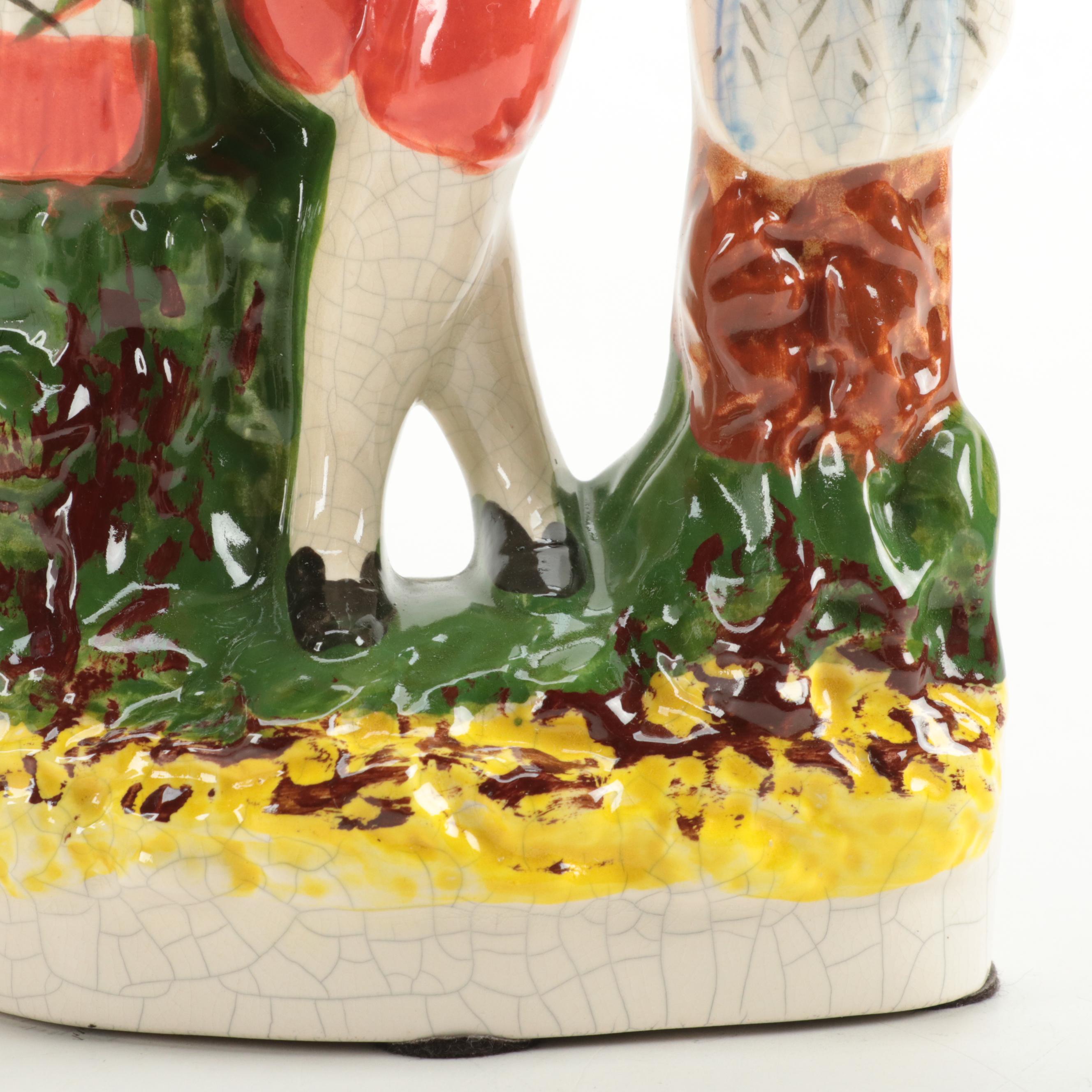 Staffordshire Flat Back Figurine, Mid-20th Century