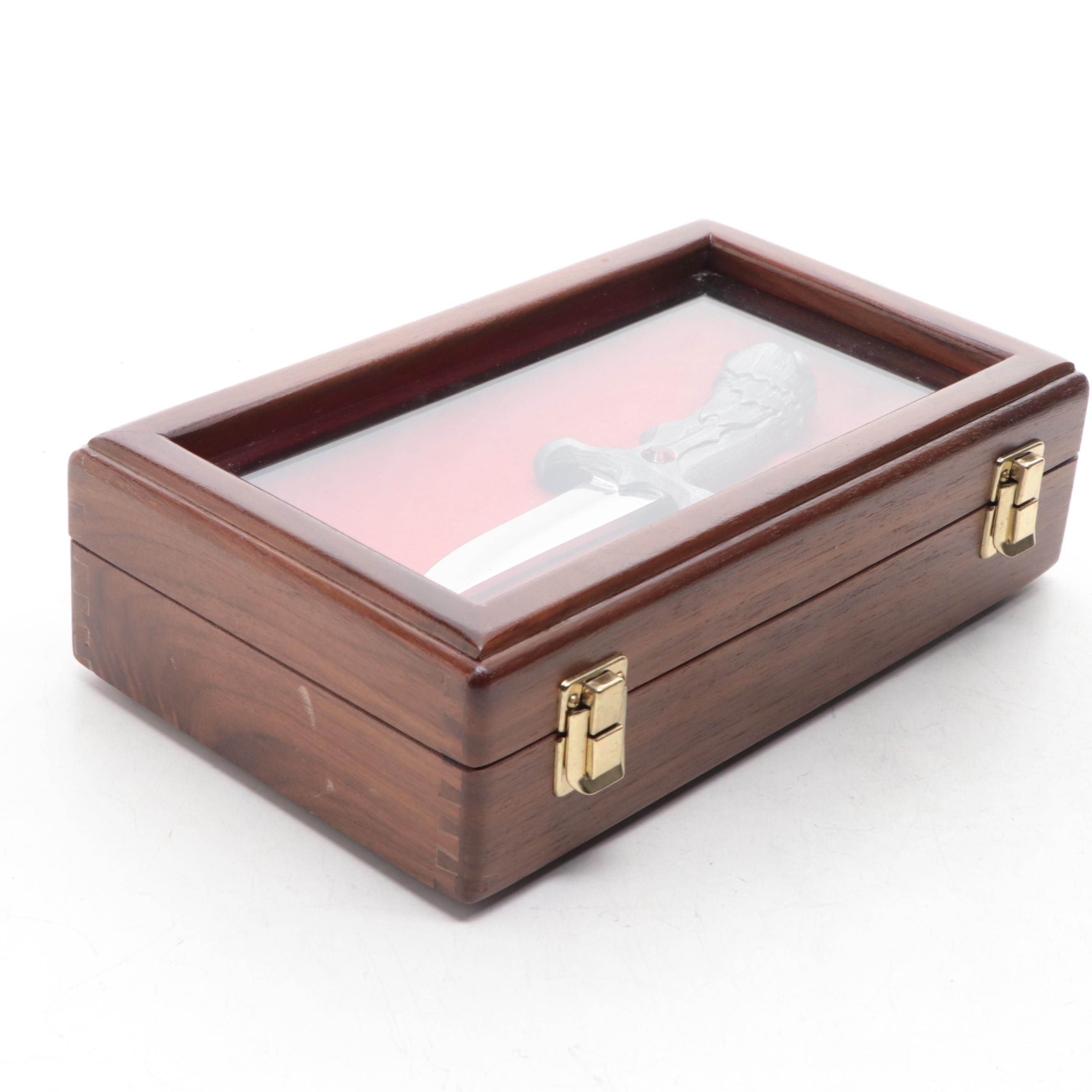 Michael Ricker Panther Head Fixed Blade Knife in Presentation Case, 1995