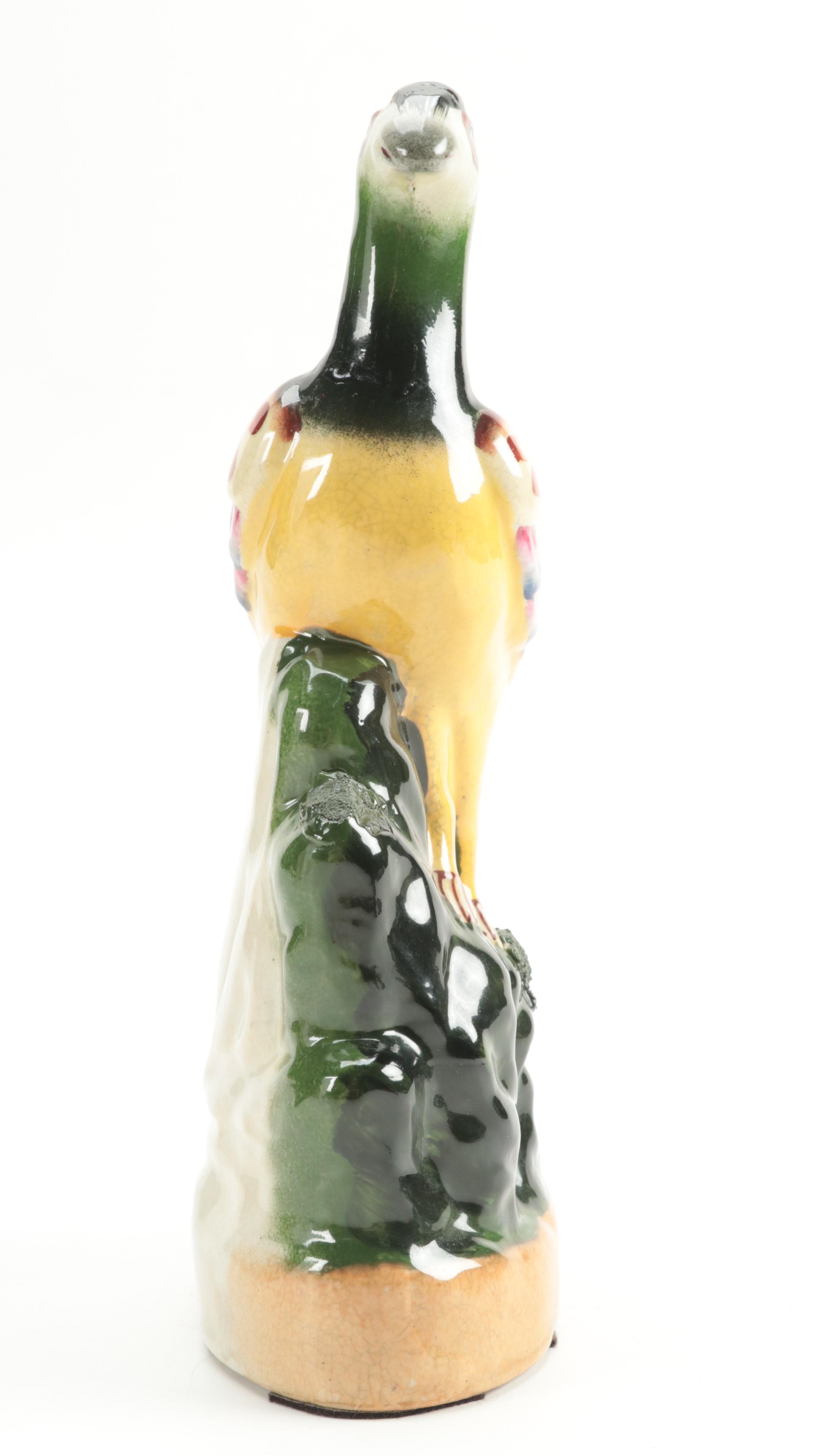 Staffordshire Style Earthenware Bird Figurine, Mid to Late 20th Century