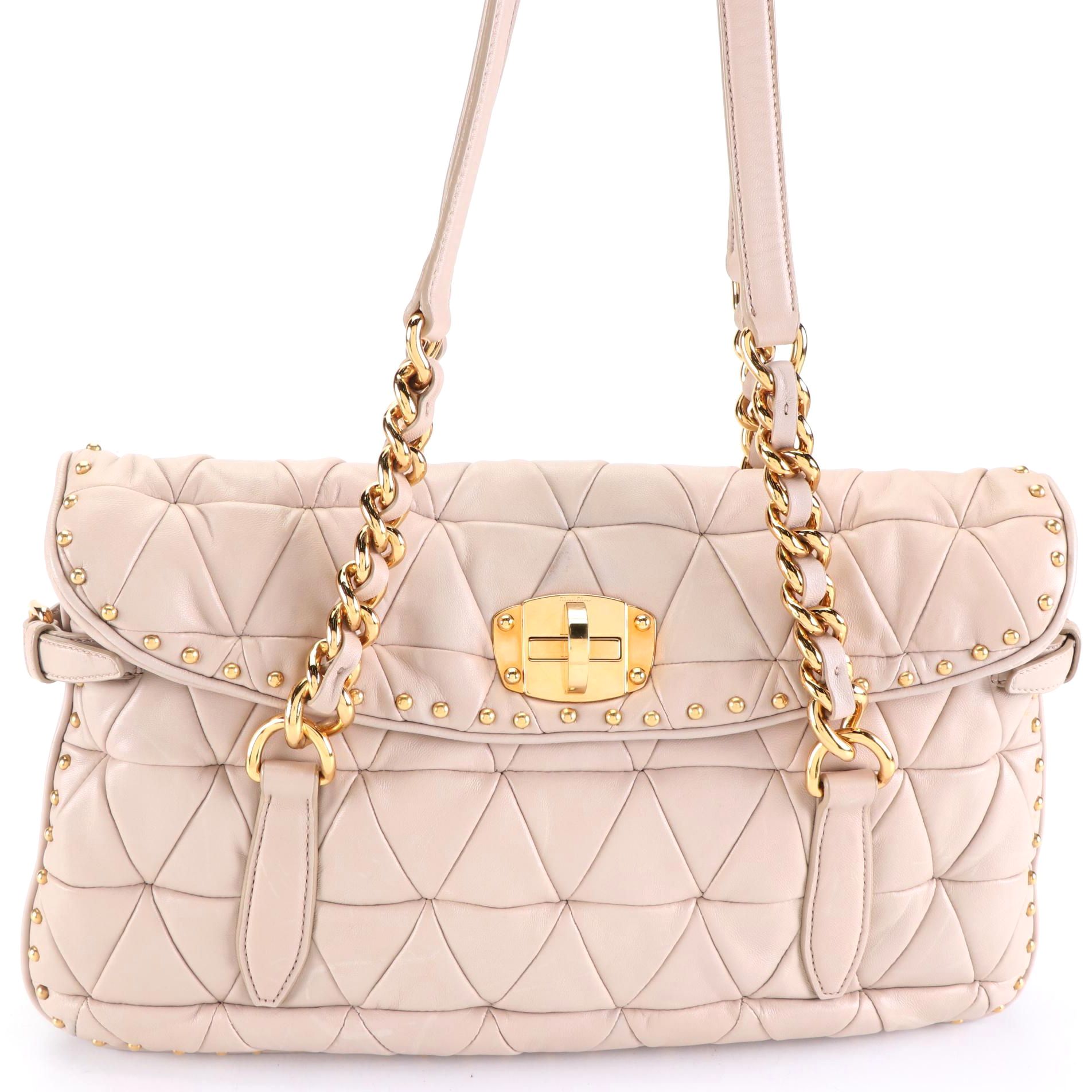 Miu Miu Shopping Pattina Handbag in Quilted Nappa Leather
