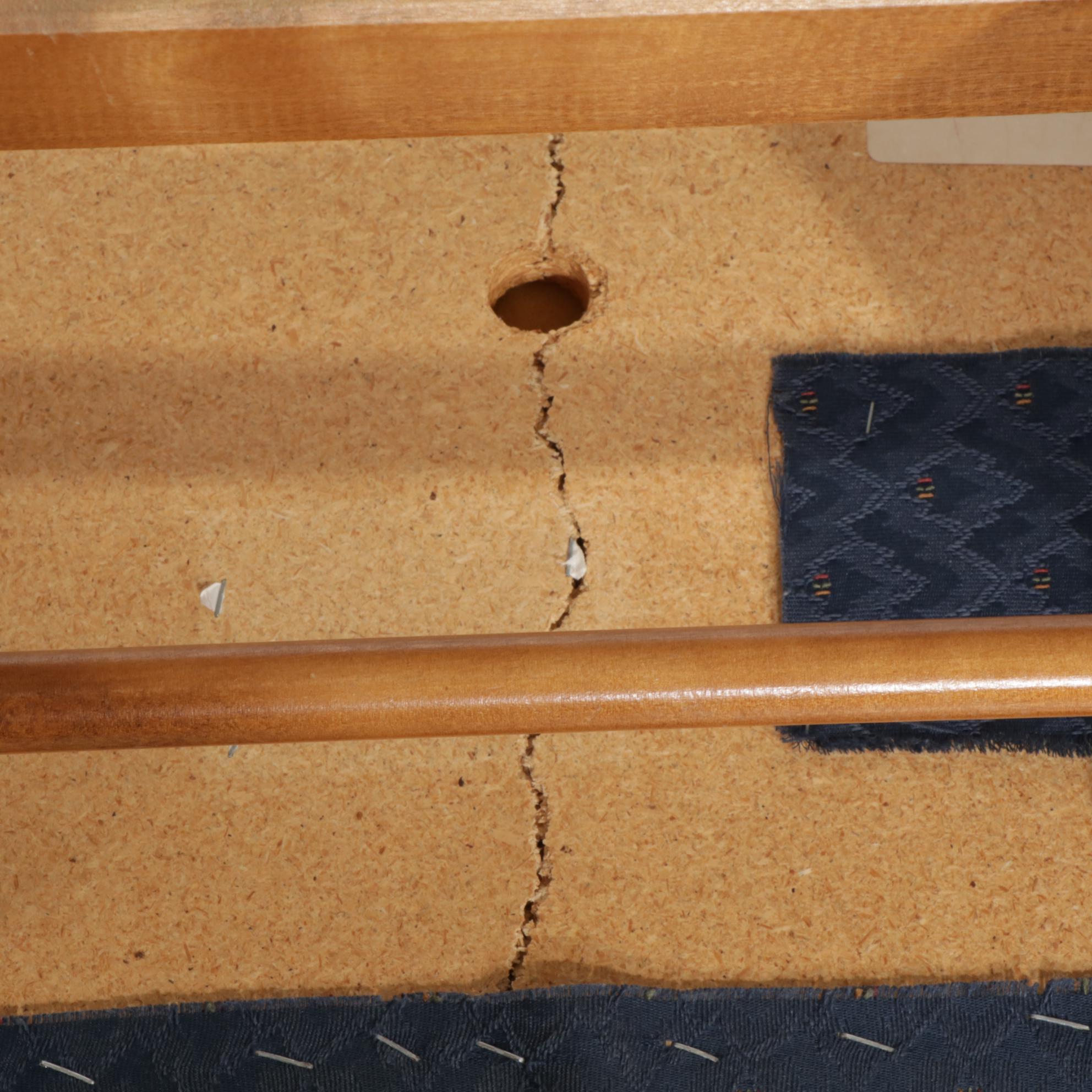 Maple Glider Armchair and Ottoman, Late 20th Century