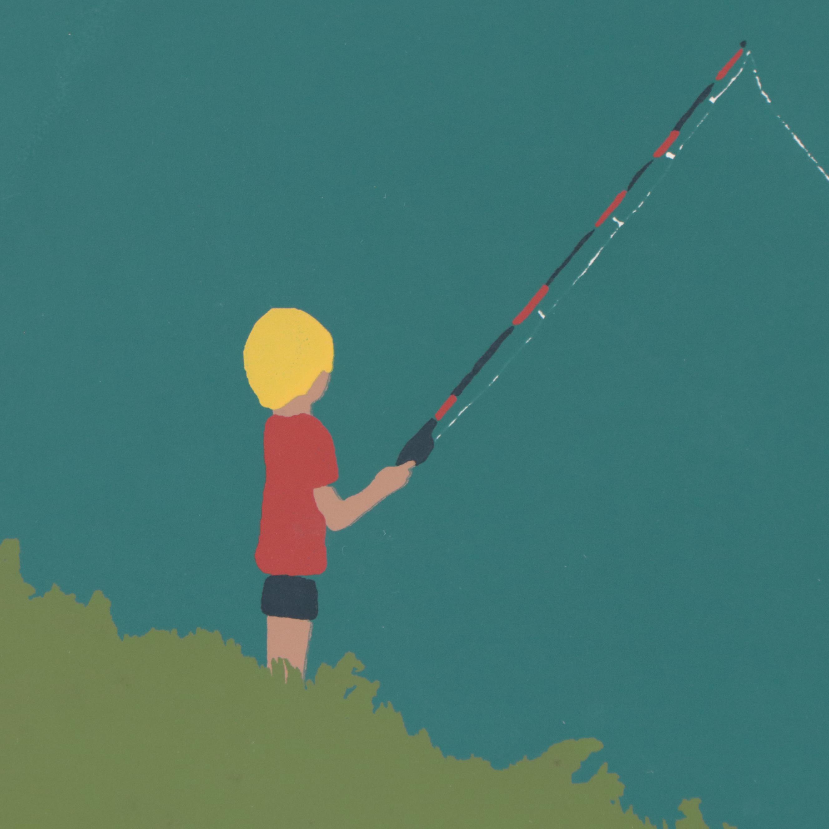 Lorna Massie Serigraph of Fisherman