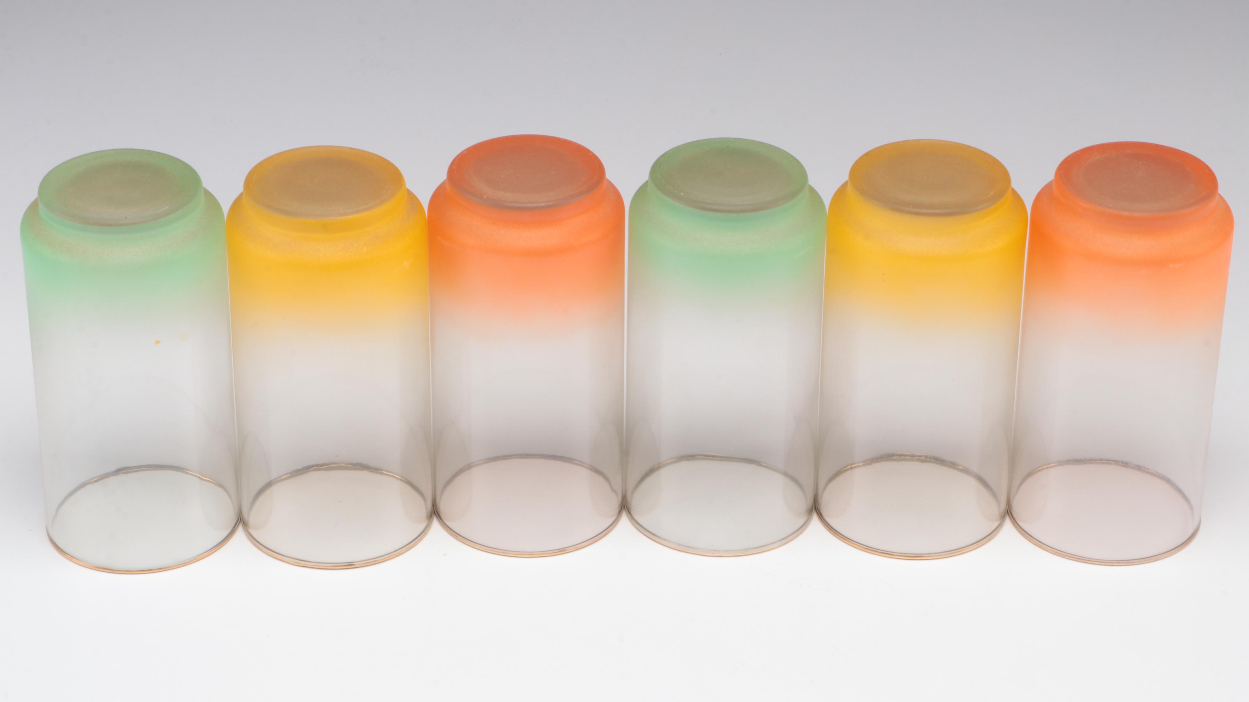 Libbey Glass Co. "Satin" Pitcher and Tumblers