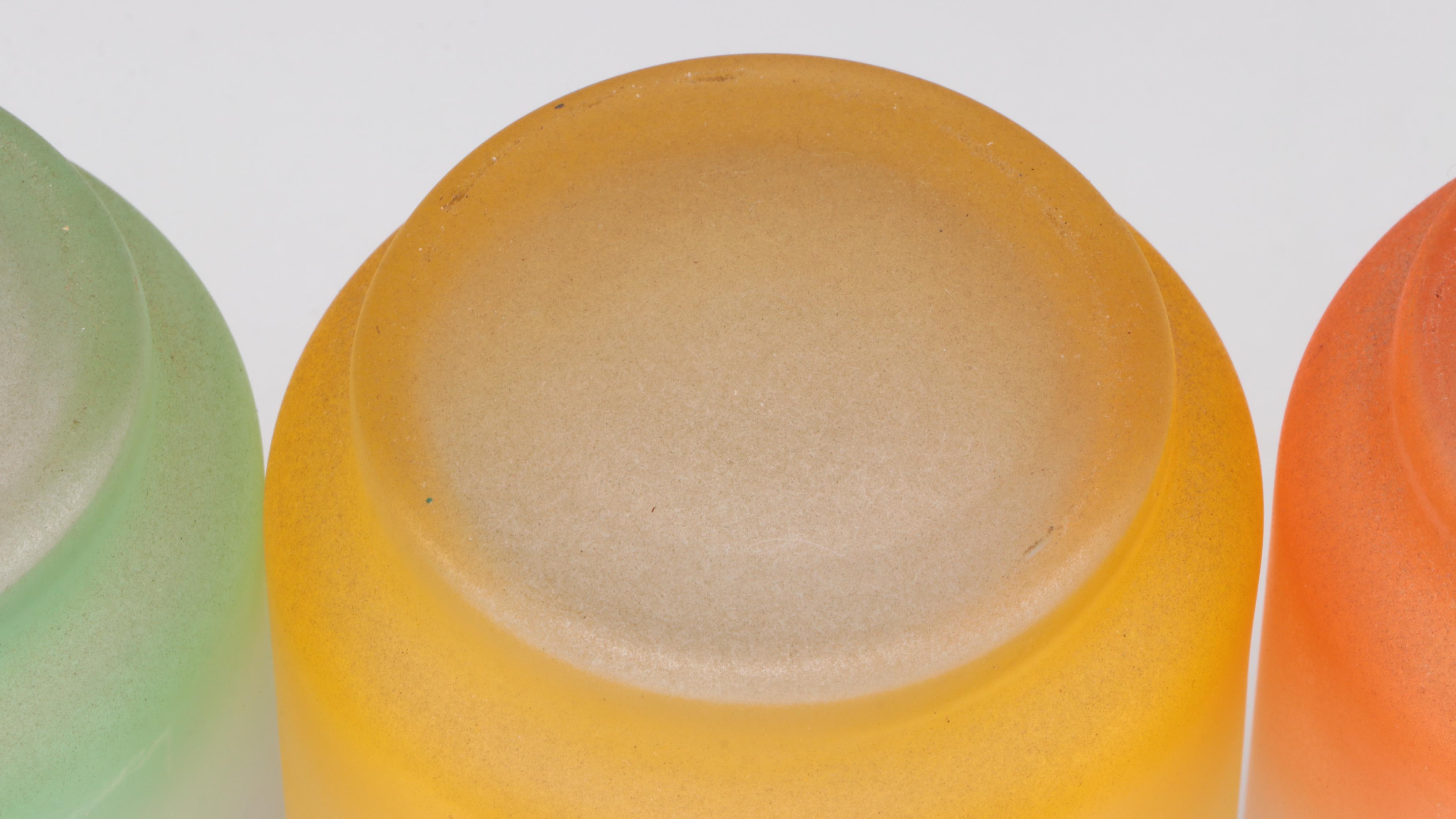 Libbey Glass Co. "Satin" Pitcher and Tumblers