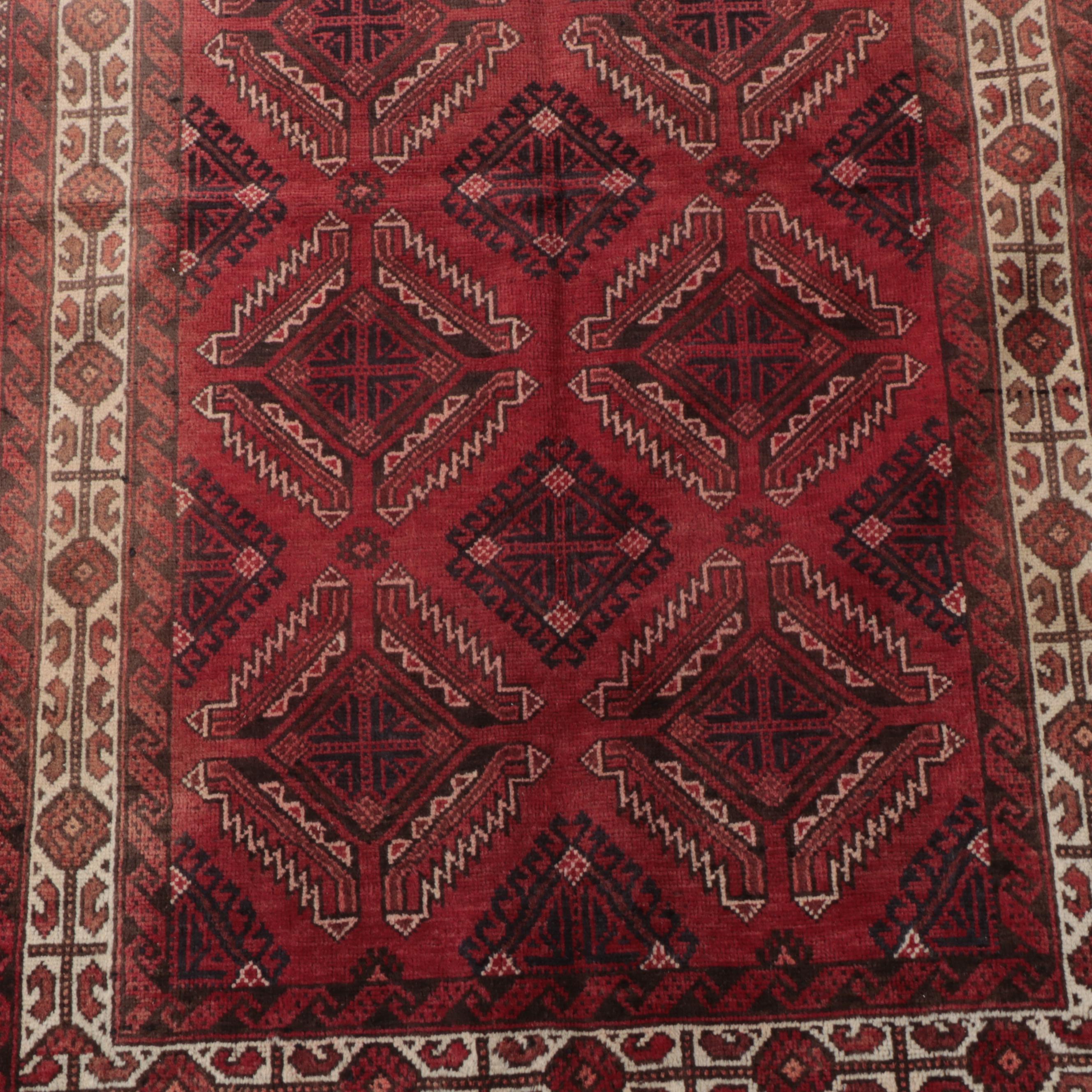 3'11 x 6'7 Hand-Knotted Afghan Baluch Area Rug