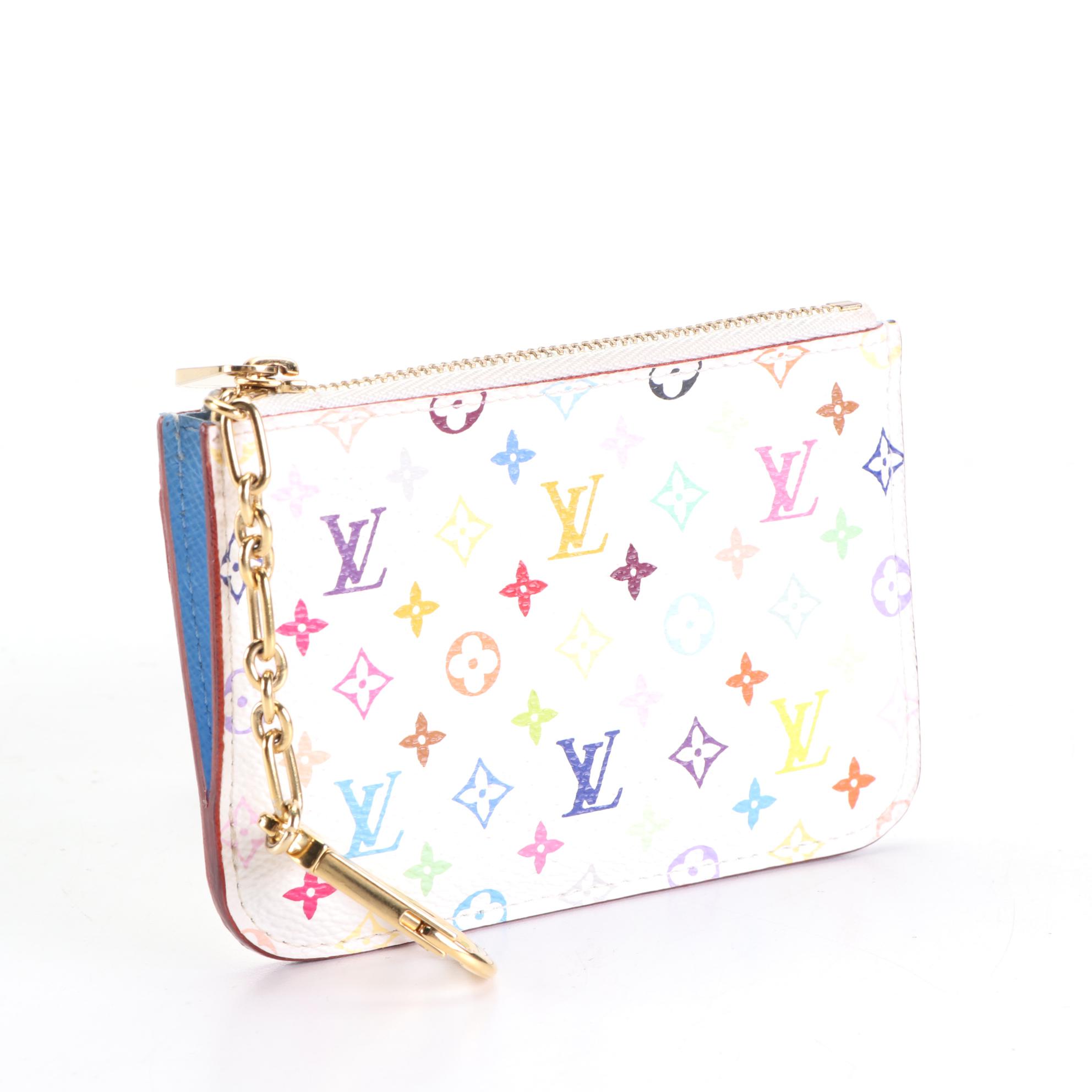 Louis Vuitton x Murakami Pochette Clés in White Multicolore Monogram Canvas