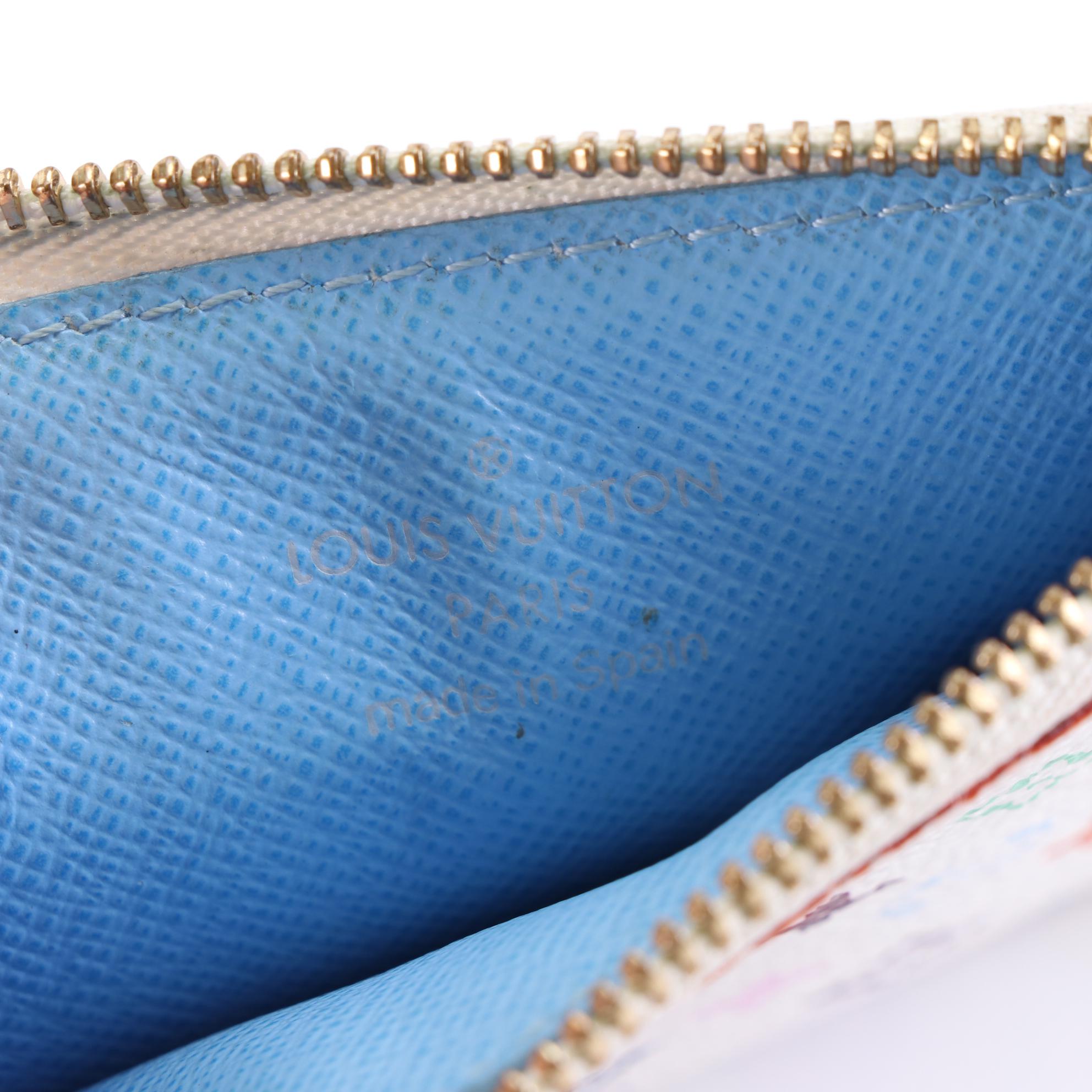 Louis Vuitton x Murakami Pochette Clés in White Multicolore Monogram Canvas