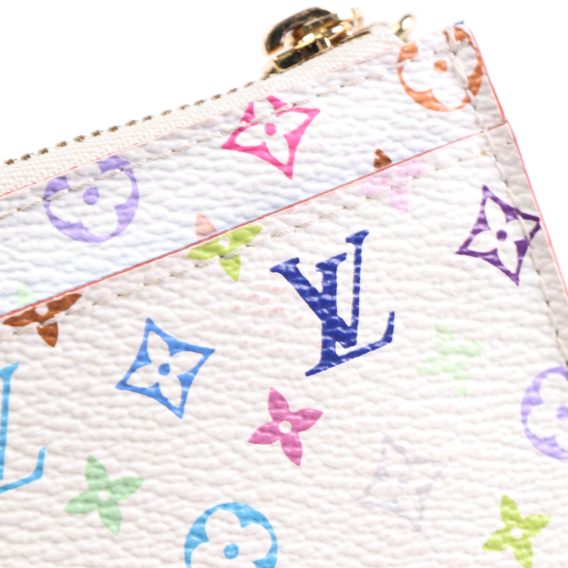 Louis Vuitton x Murakami Pochette Clés in White Multicolore Monogram Canvas
