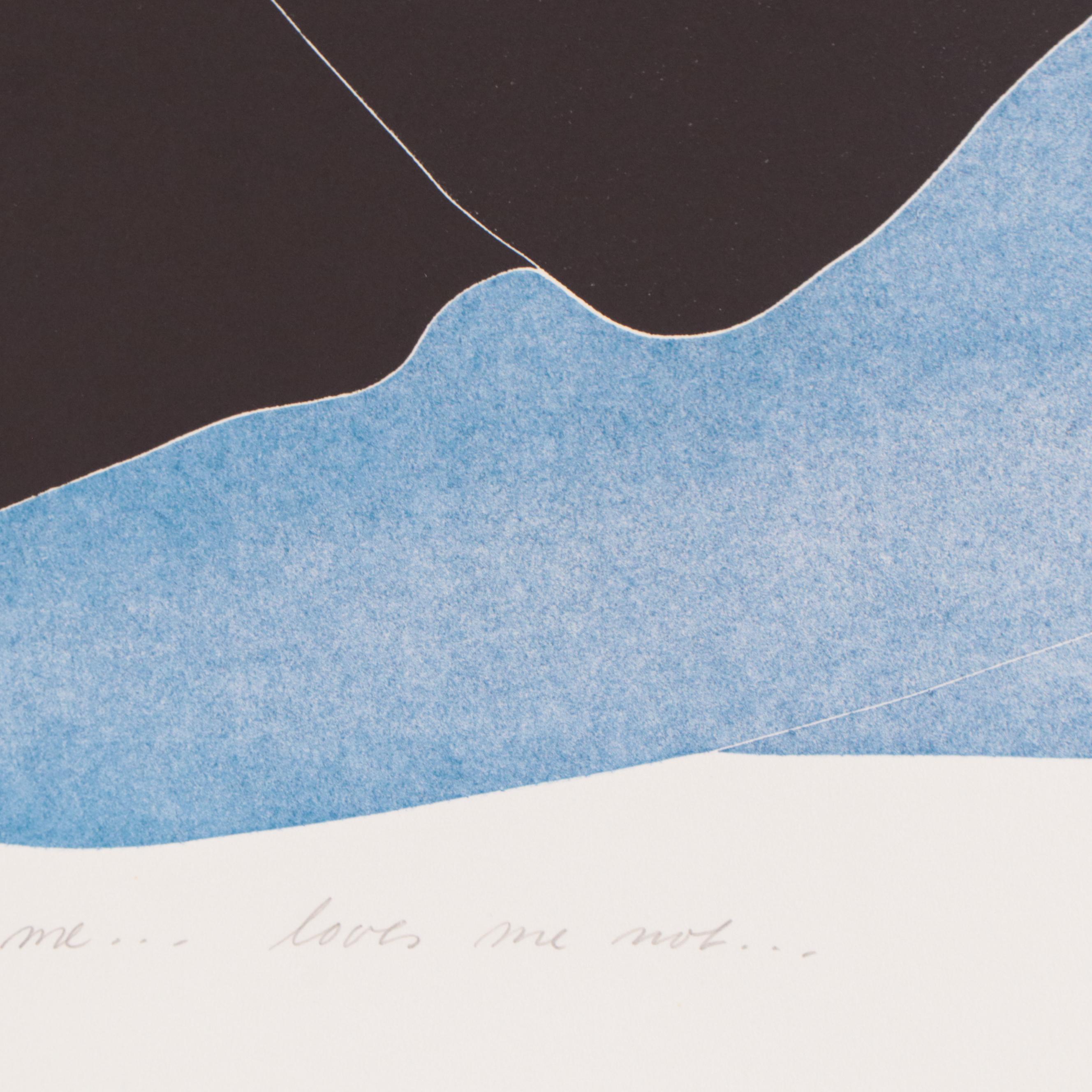 Thom De Jong Etching With Aquatint of Seated Figure "Loves Me...Loves Me Not..."