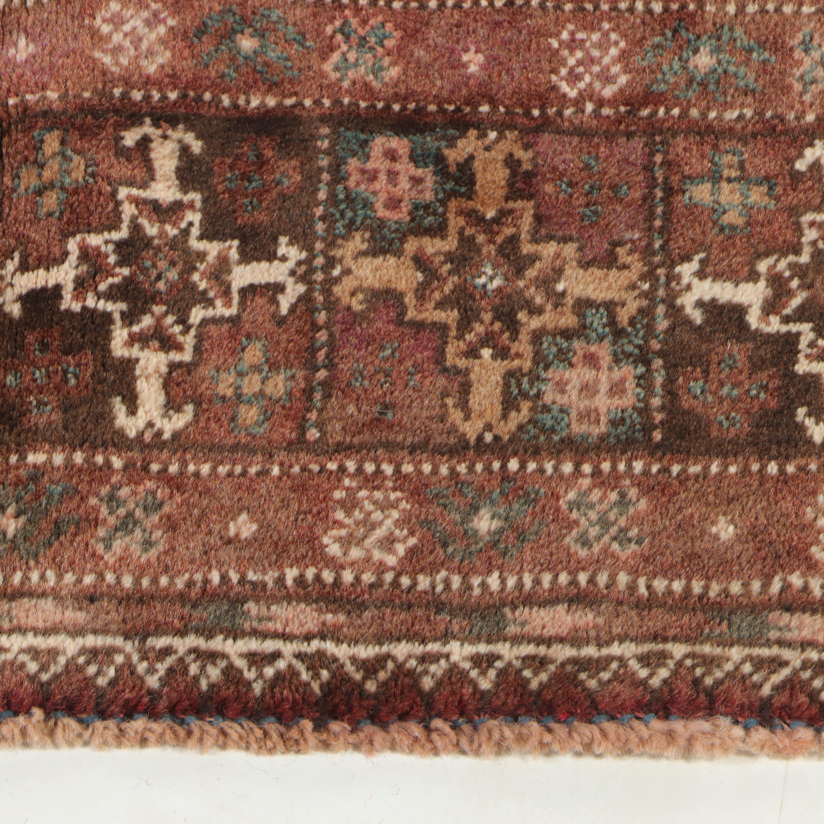 3'11 x 9'1 Hand-Knotted Afghan Turkmen Long Rug